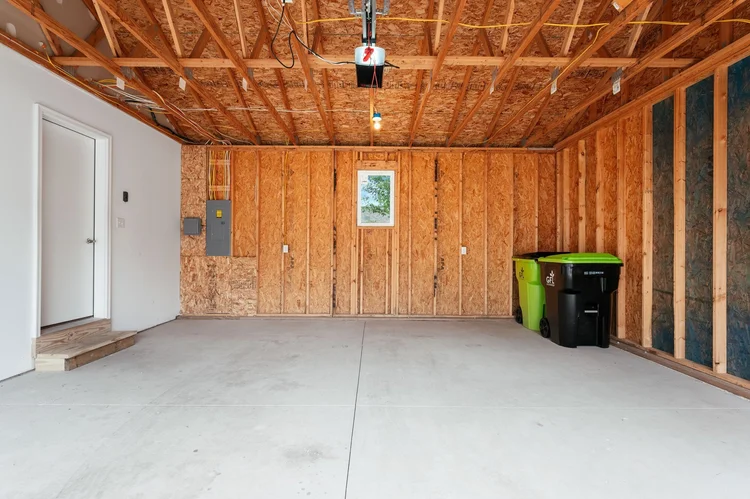Inside the attached two car garage