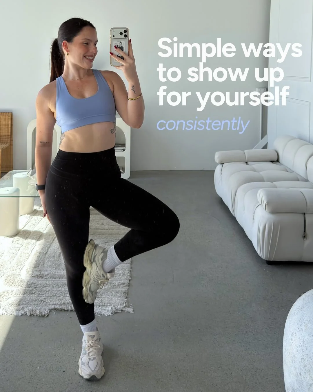 Simple ways to show up for yourself consistently 🫶

It&rsquo;s the daily movement. 
The extra glass of water. 
The meals that fuel your body. 
The powerful words of affirmation. 
The time taken to prioritise rest. 

Because consistency doesn&rsquo;t