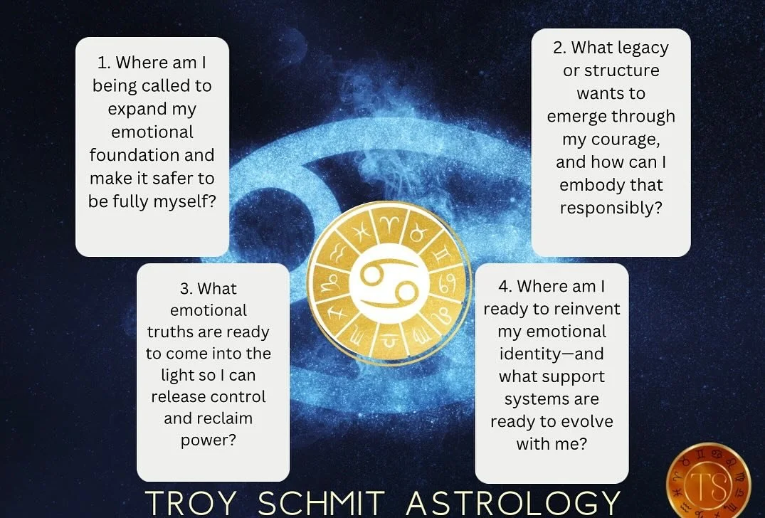 Cancer Season is here!!!
Now that we are in cancer with Jupiter expect to see lots of expansion occurring. Hopefully in areas we want and not in others 😉 
We have a New Moon landing June 25th and with it we are paired well with Jupiter. And Saturn w