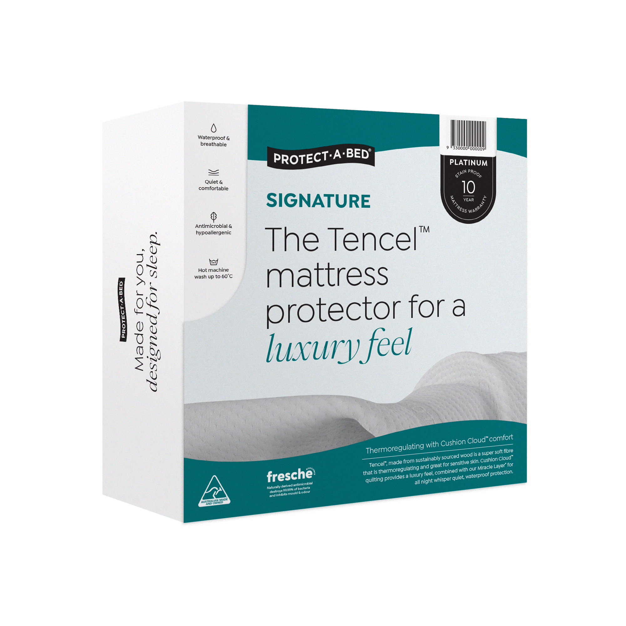 Protect-A-Bed Signature Tencel™ Jacquard Fitted Waterproof Mattress Protector at Oaten’s Beds R Us Casino