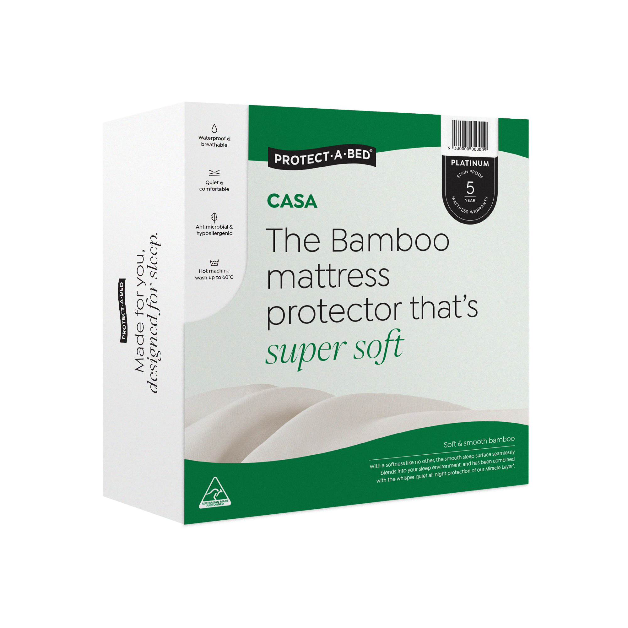 Protect-A-Bed Casa Bamboo Jersey Fitted Waterproof Mattress Protector at Oaten’s Beds R Us Casino