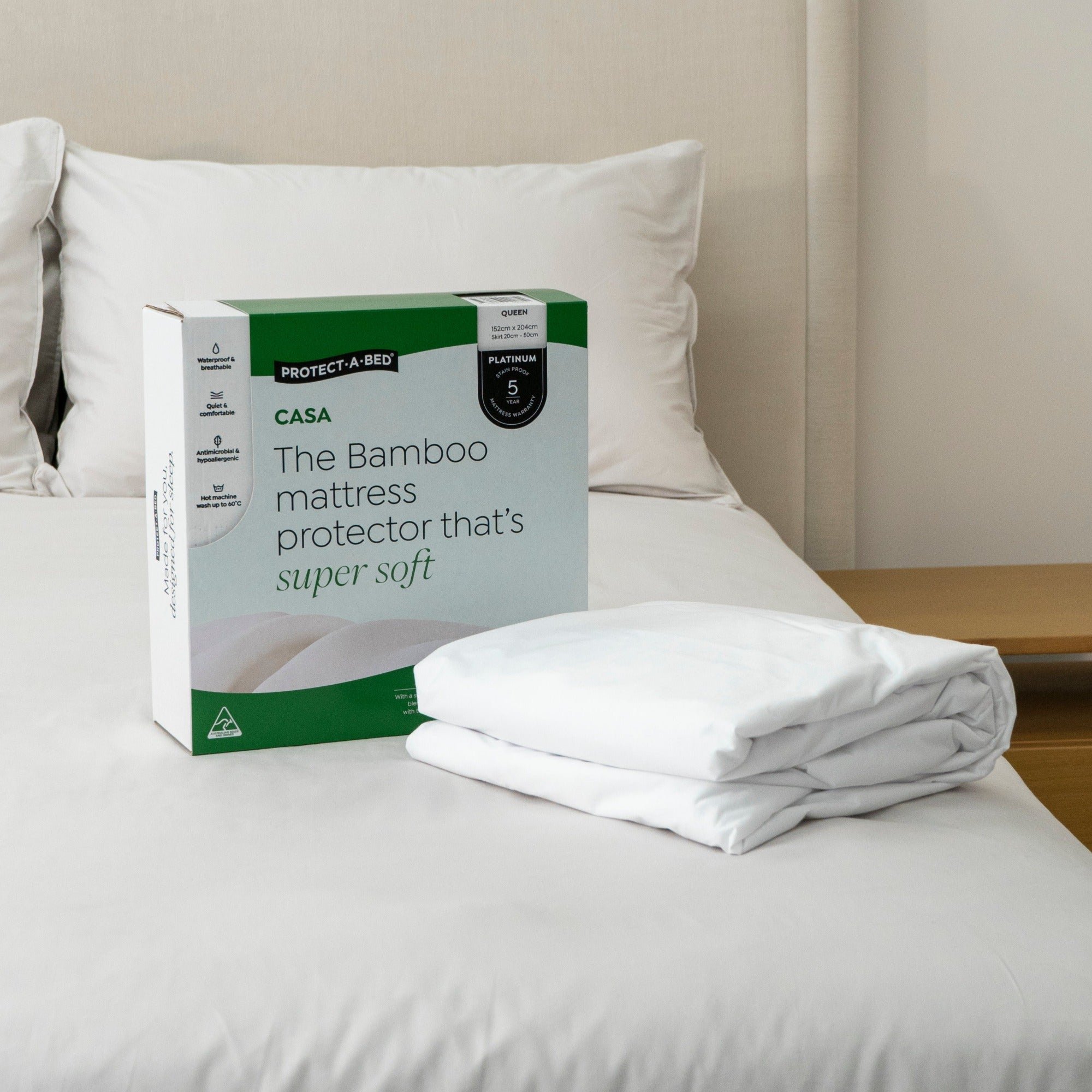 Protect-A-Bed Casa Bamboo Jersey Fitted Waterproof Mattress Protector (view 2) at Oaten’s Beds R Us Casino