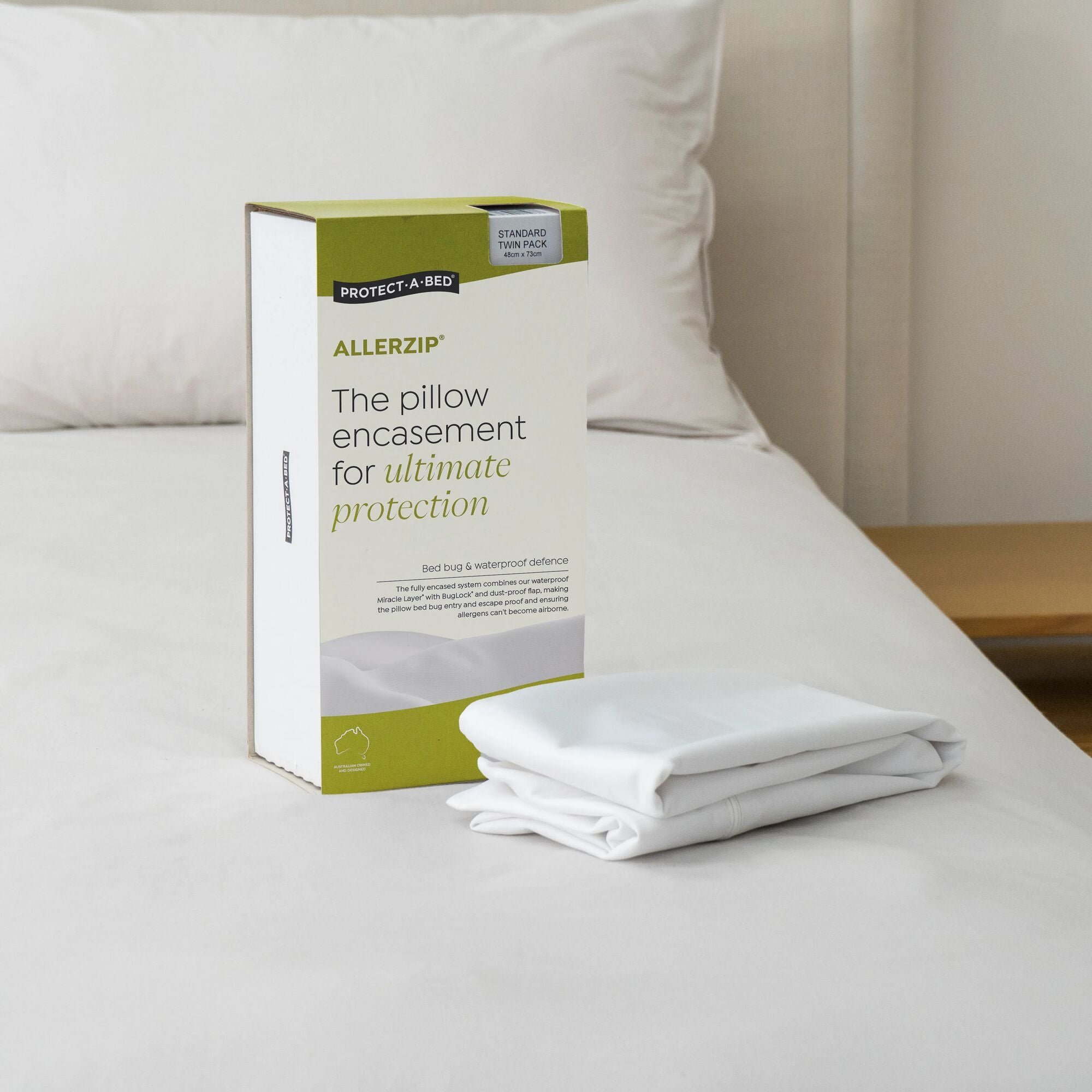 Protect-A-Bed Allerzip® Fully Encased Waterproof Pillow Protector (view 2) at Oaten’s Beds R Us Casino