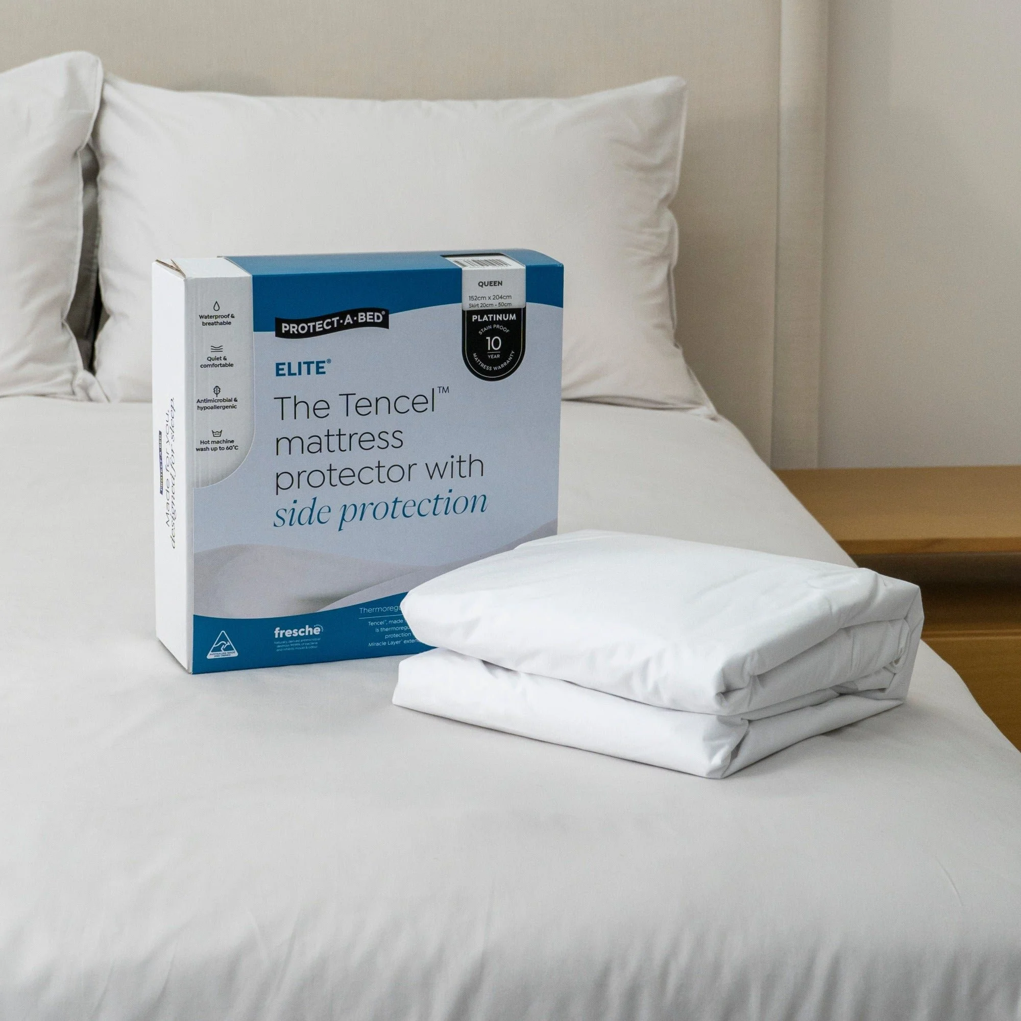 Protect-A-Bed Elite® Tencel™ Jersey Fitted Waterproof Mattress Protector with Side Protection (view 2) at Oaten’s Beds R Us Casino