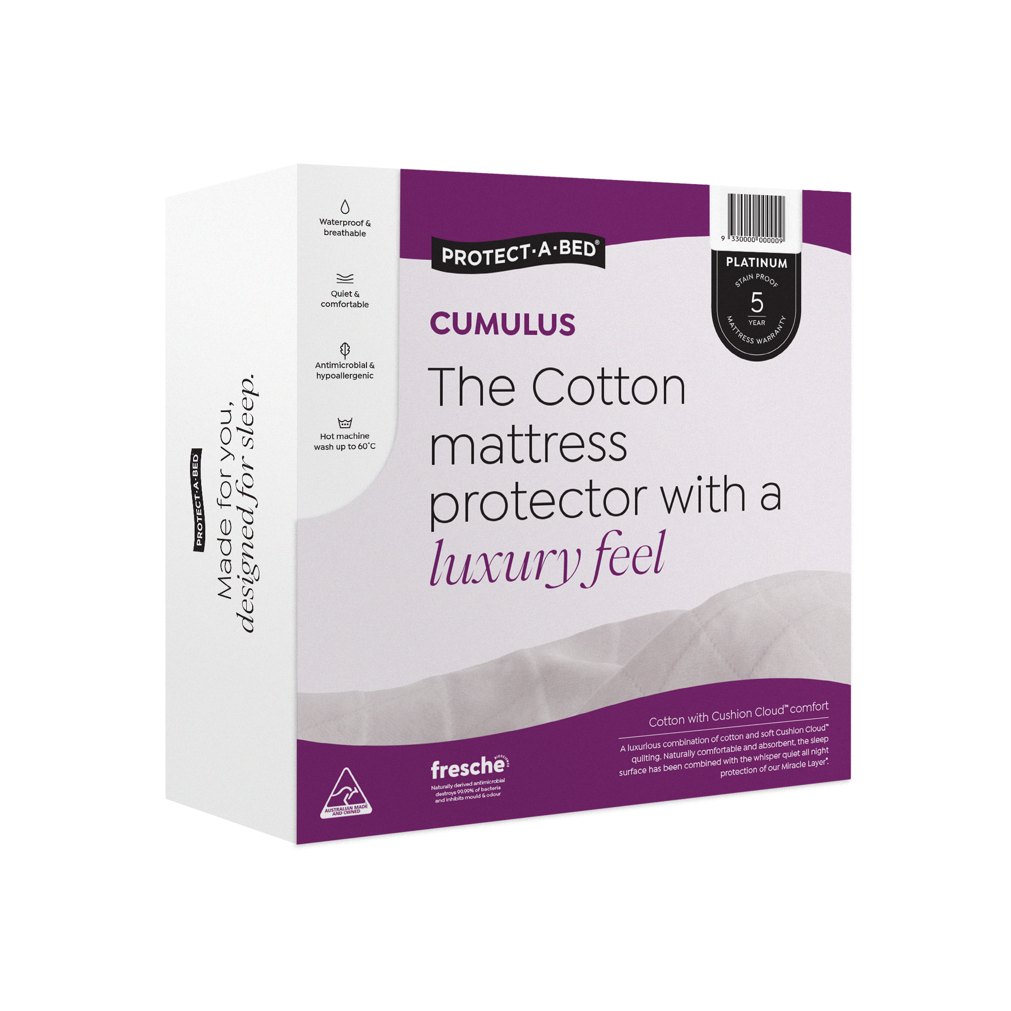 Protect-A-Bed Cumulus™ Cotton Jacquard Fitted Waterproof Mattress Protector at Oaten’s Beds R Us Casino
