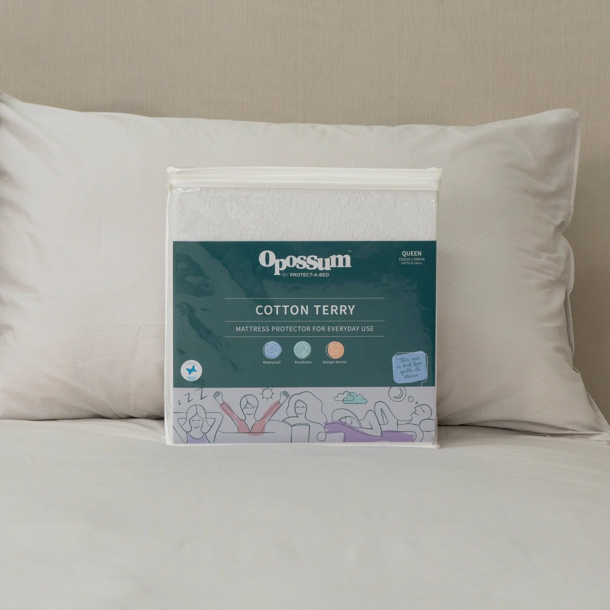Protect-A-Bed Cotton Terry Fitted Waterproof Mattress Protector (view 2) at Oaten’s Beds R Us Casino