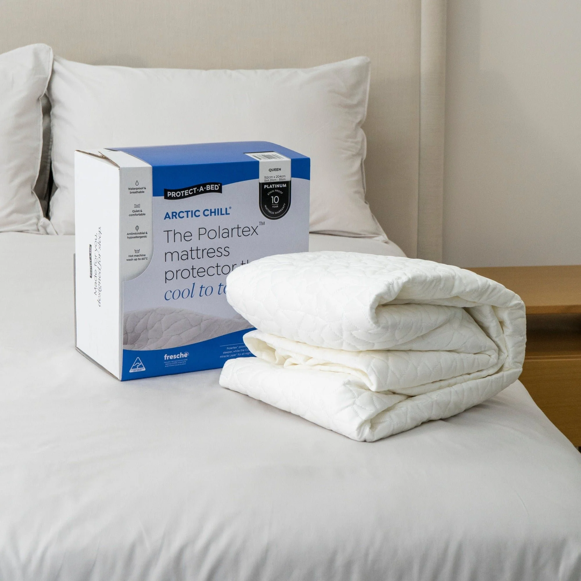 Protect-A-Bed Arctic Chill® Polartex™ Jacquard Fitted Waterproof Mattress Protector (view 2) at Oaten’s Beds R Us Casino