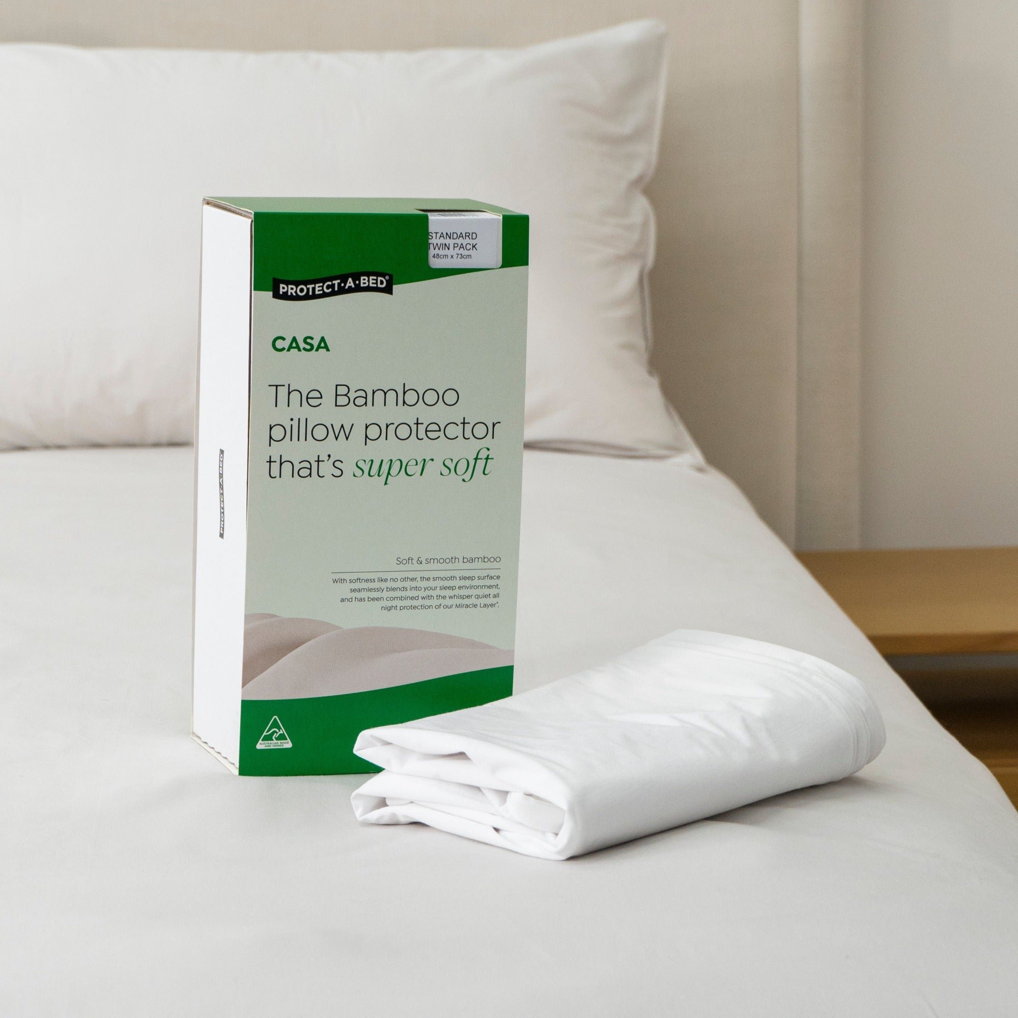 Protect-A-Bed Casa Bamboo Jersey Waterproof Pillow Protector (view 2) at Oaten’s Beds R Us Casino