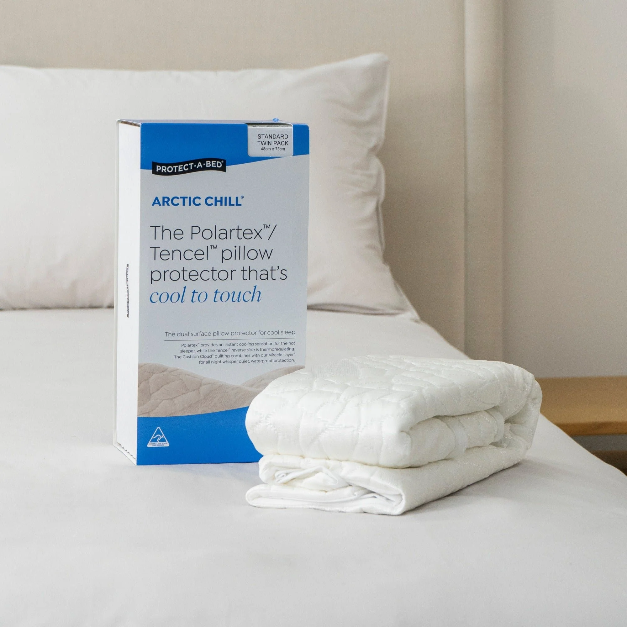 Protect-A-Bed Arctic Chill® Polartex™ Jacquard Waterproof Pillow Protector (view 2) at Oaten’s Beds R Us Casino