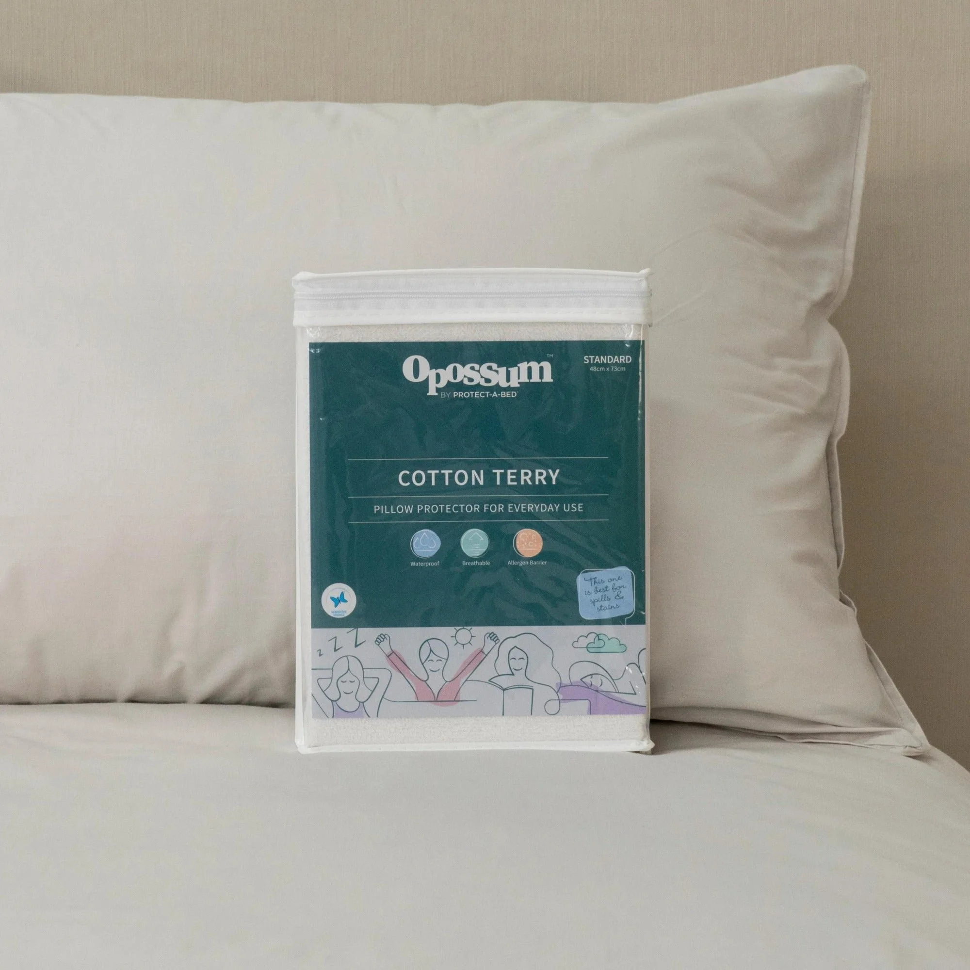 Protect-A-Bed Cotton Terry Fitted Waterproof Pillow Protector (view 2) at Oaten’s Beds R Us Casino