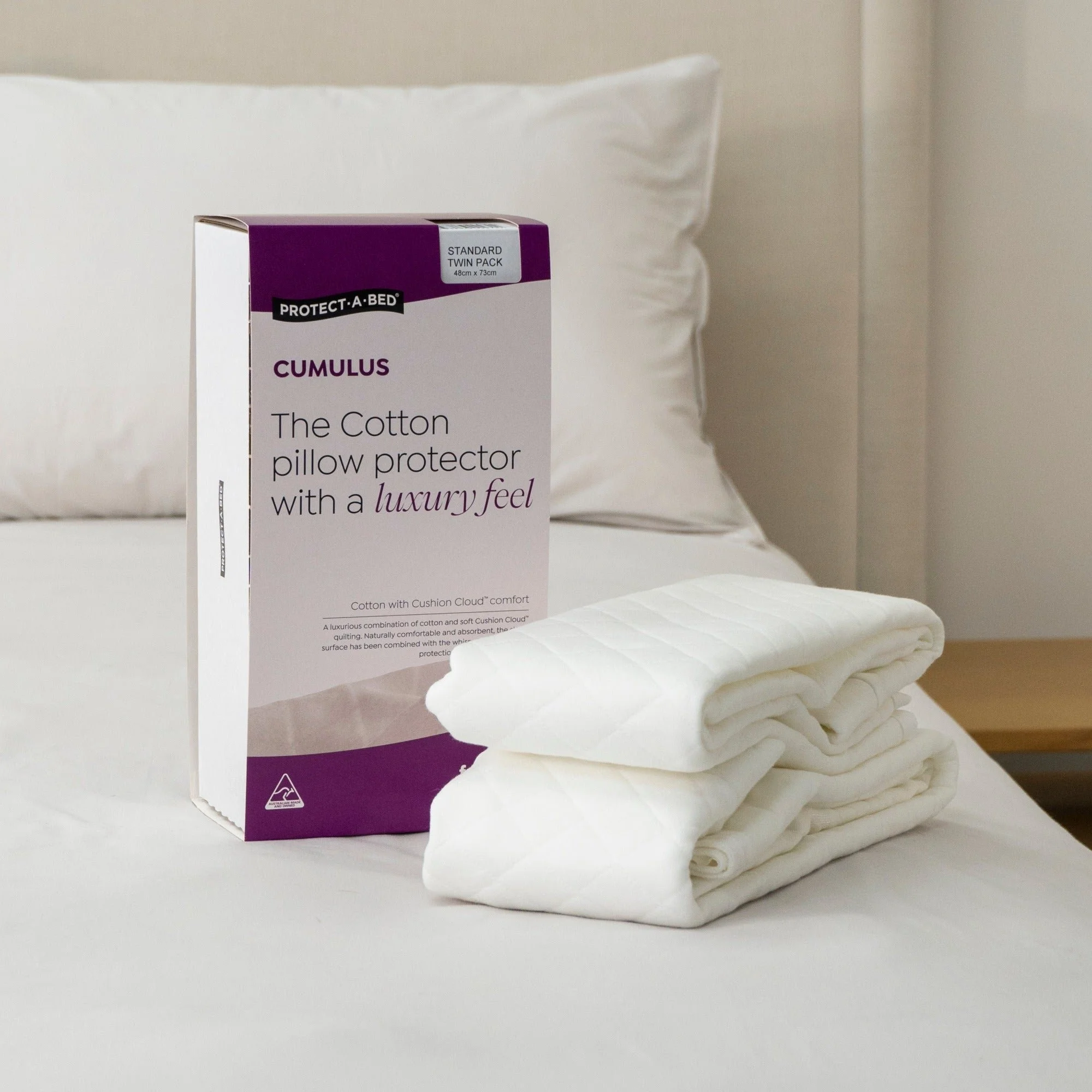 Protect-A-Bed Cumulus™ Cotton Jacquard Waterproof Pillow Protector (view 2) at Oaten’s Beds R Us Casino