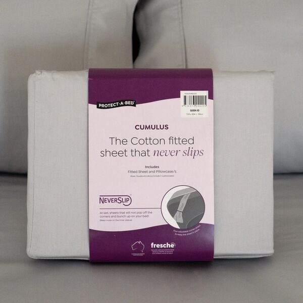 Protect-A-Bed Cumulus Cotton Tailored Neverslip™ Fitted Sheets and Pillowcases at Oaten’s Beds R Us Casino
