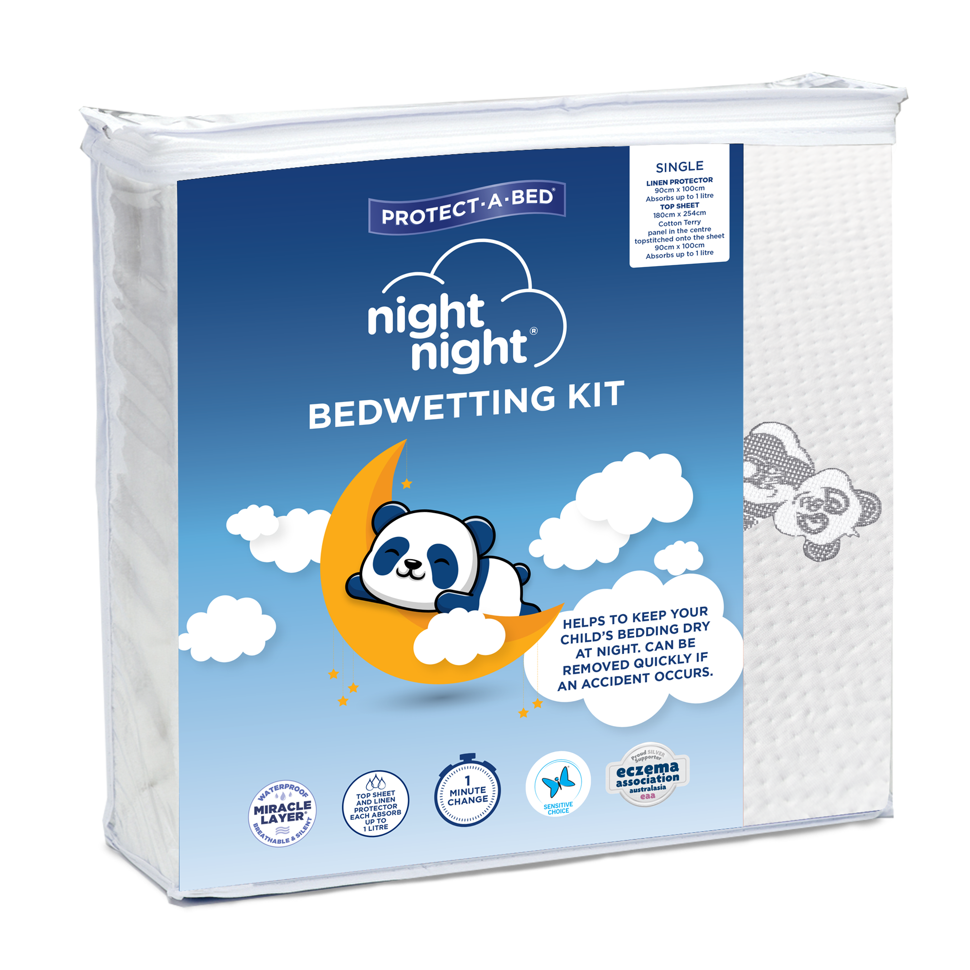Protect-A-Bed Night Night™ Waterproof Bedwetting Kit at Oaten’s Beds R Us Casino