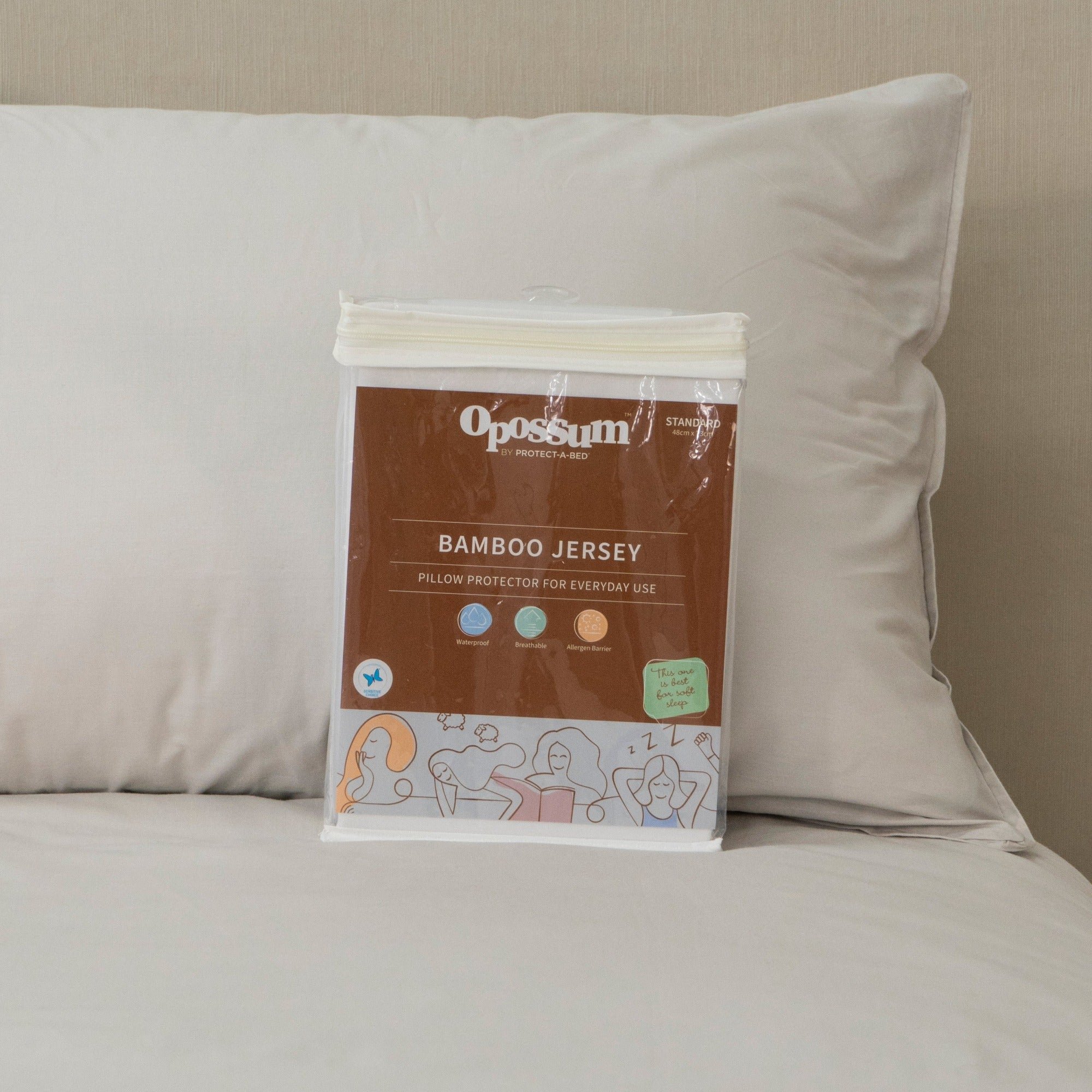 Protect-A-Bed Bamboo Jersey Fitted Waterproof Pillow Protector (view 2) at Oaten’s Beds R Us Casino
