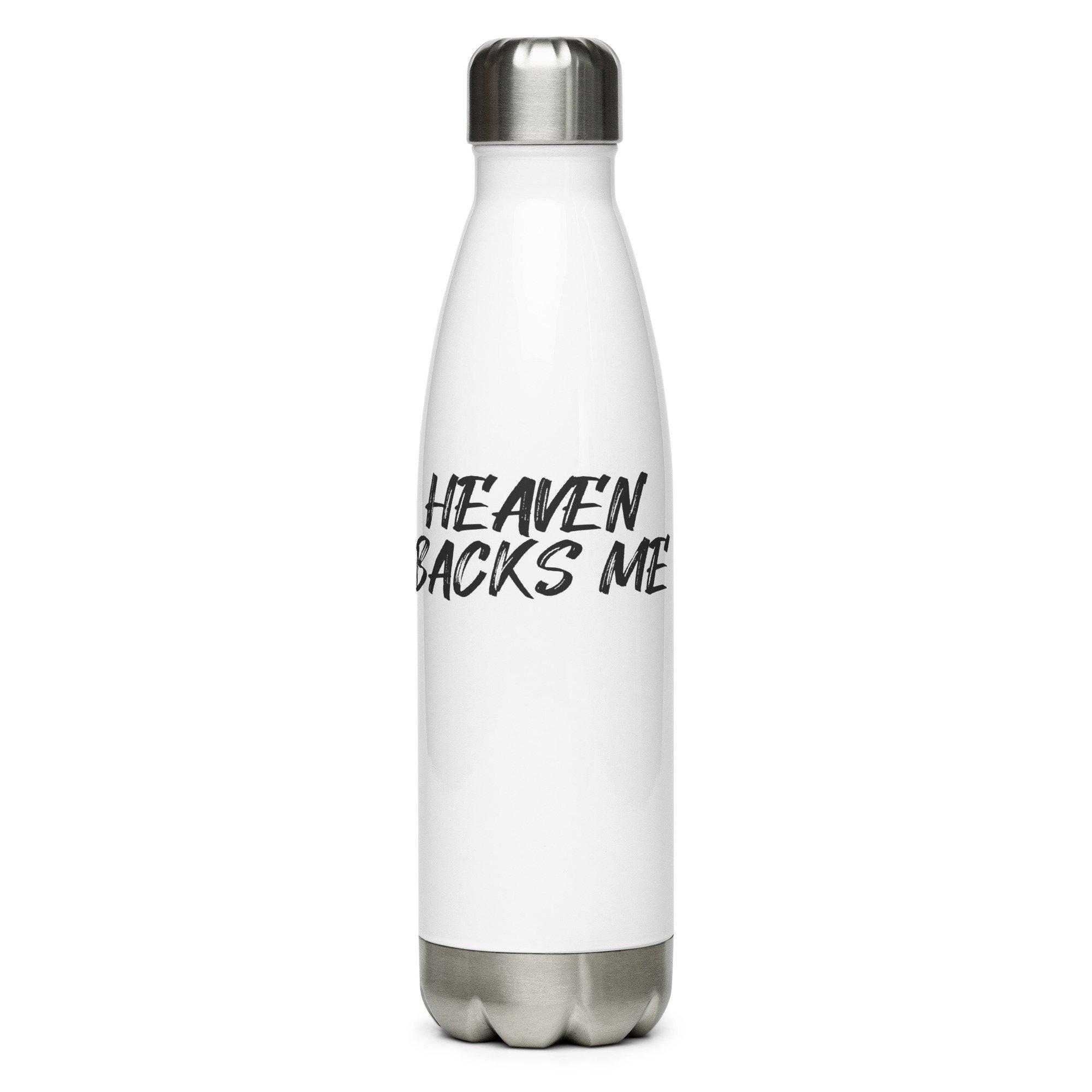Heaven Backs Me - Steel Water Bottle