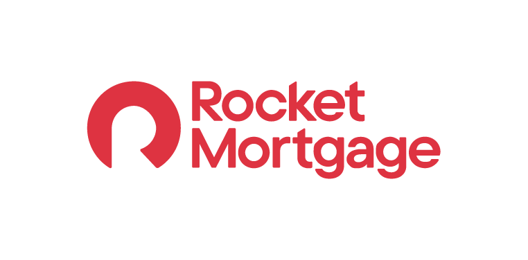 Rocket Mortgage logo with a stylized red rocket icon and the company name in red text.