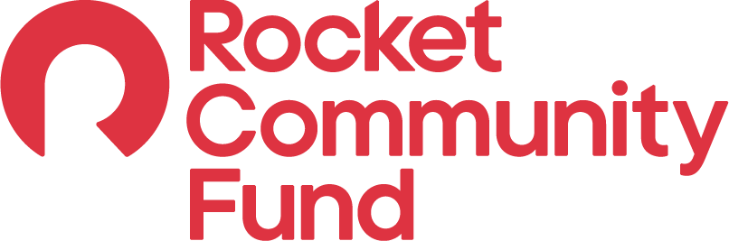Rocket Community Fund logo with a stylized red R symbol and bold red text.