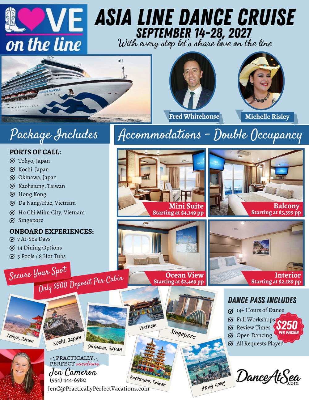 Love on the Line cruise flyer, September 14–28, 2027. Open the cruise page for details.