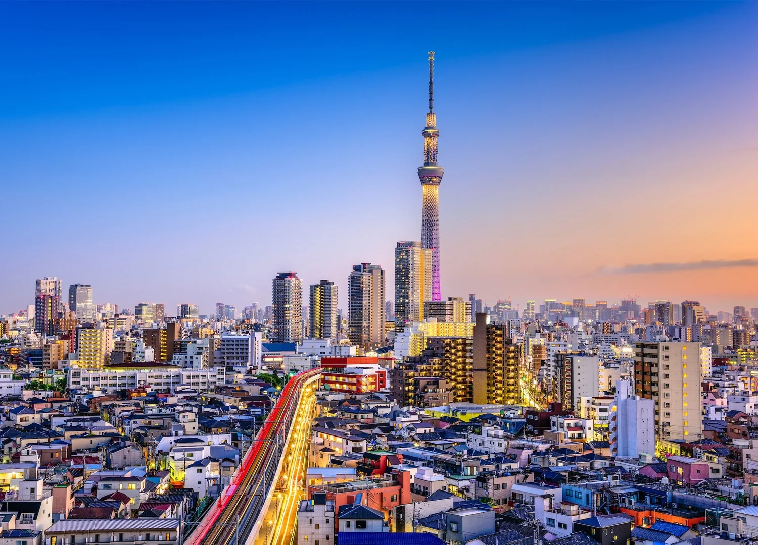 Tokyo skyline at dusk