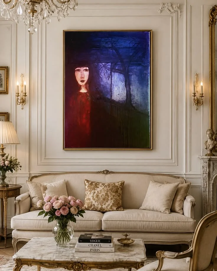 Moody Figurative Art in a French Chic Salon.jpeg