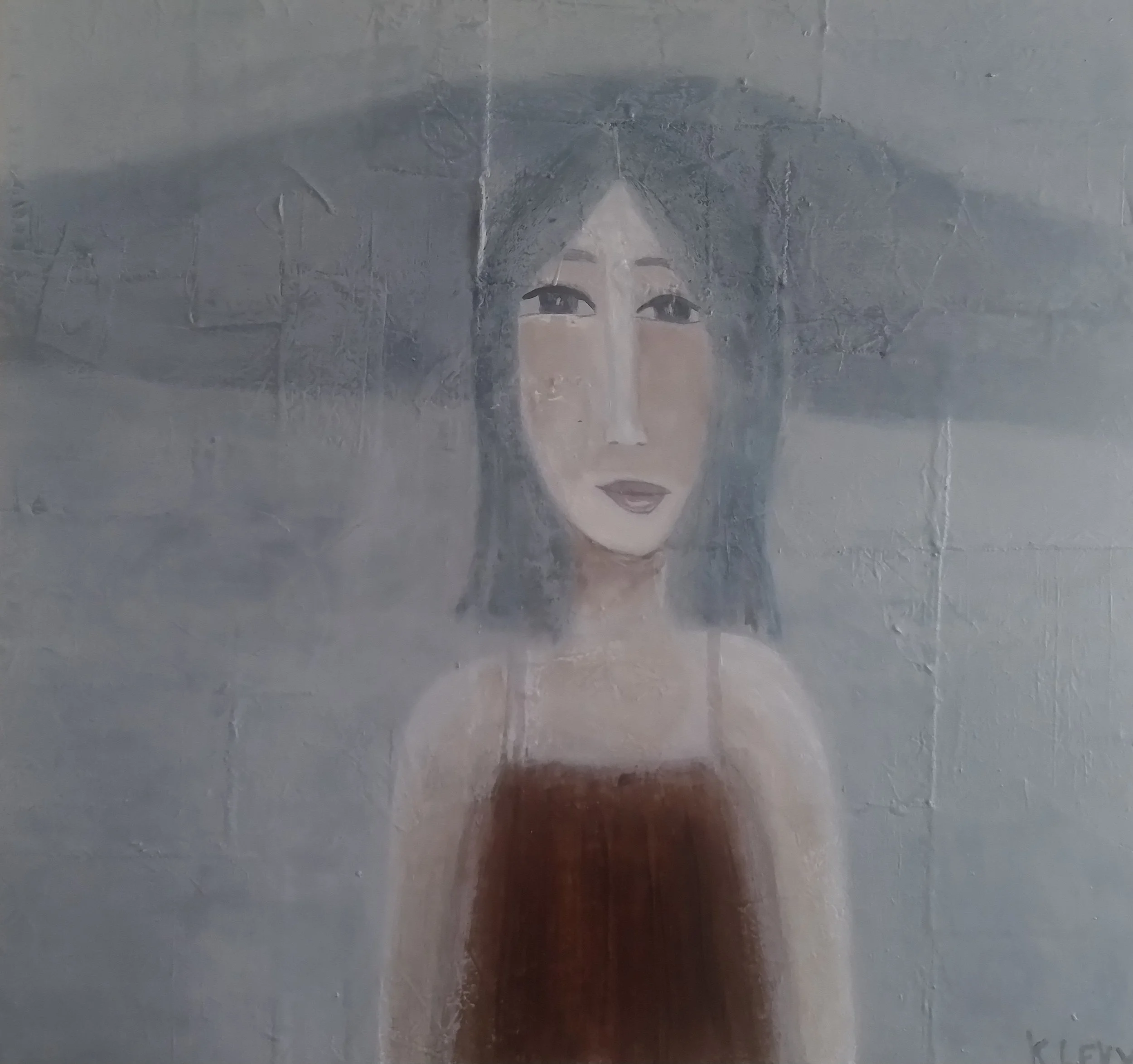 The painting The Rangitoto Girls #1 explores quiet presence, memory, and the emotional residue that lingers beneath the surface. Figures emerge slowly through layers of muted colour, textured ground, and softened edges, as if appearing through mist o