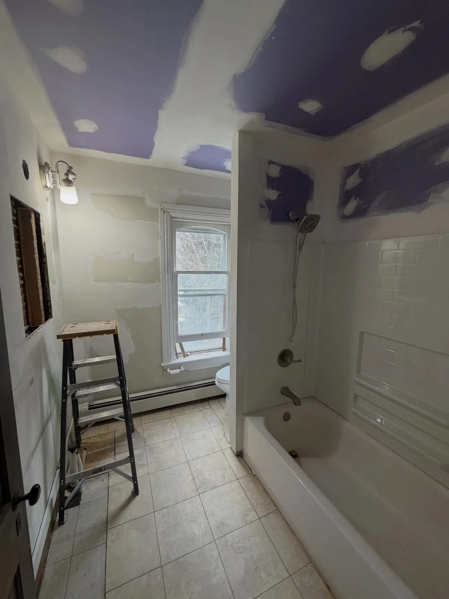 Halfway through and this bathroom is already feeling so much brighter!  Fresh paint, flooring, vanity, and accessories are up next.