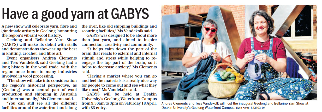 Geelong Independent, Published April 3rd, 2026, Page 3. Article by Jena Carr, photography by Ivan Kemp
