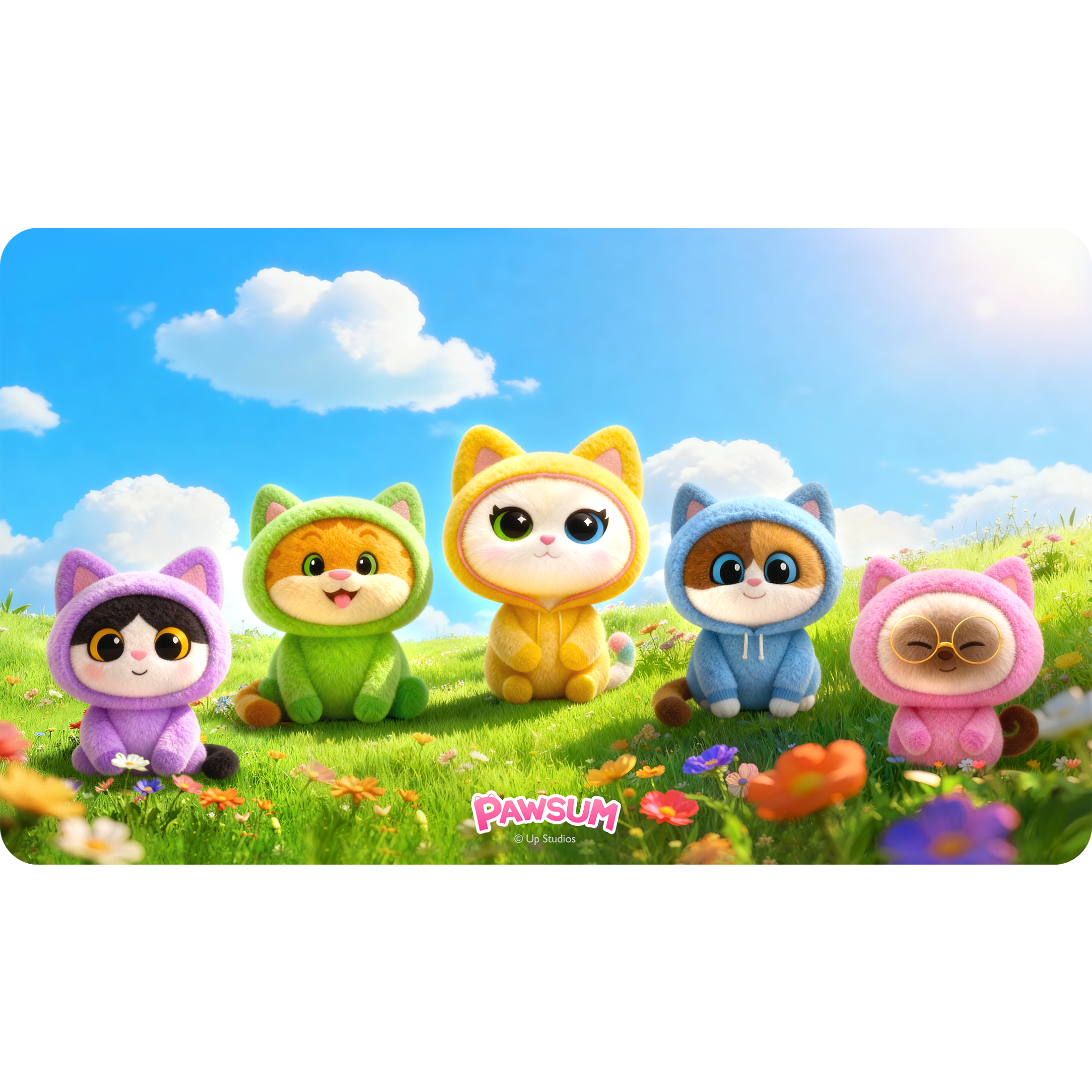 PAWSUM Playmat - Mushroom Cats