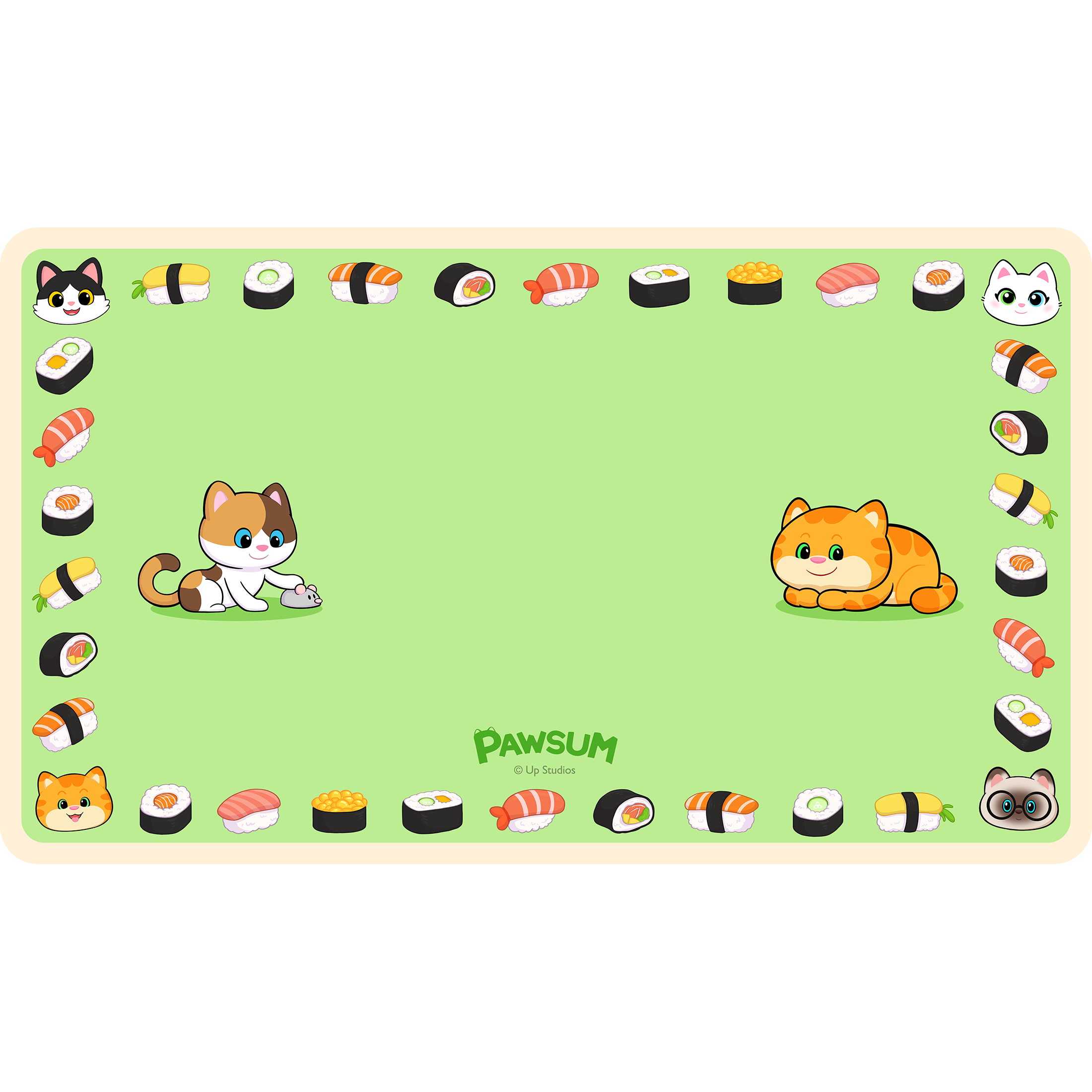 PAWSUM Playmat - Sushi Cats