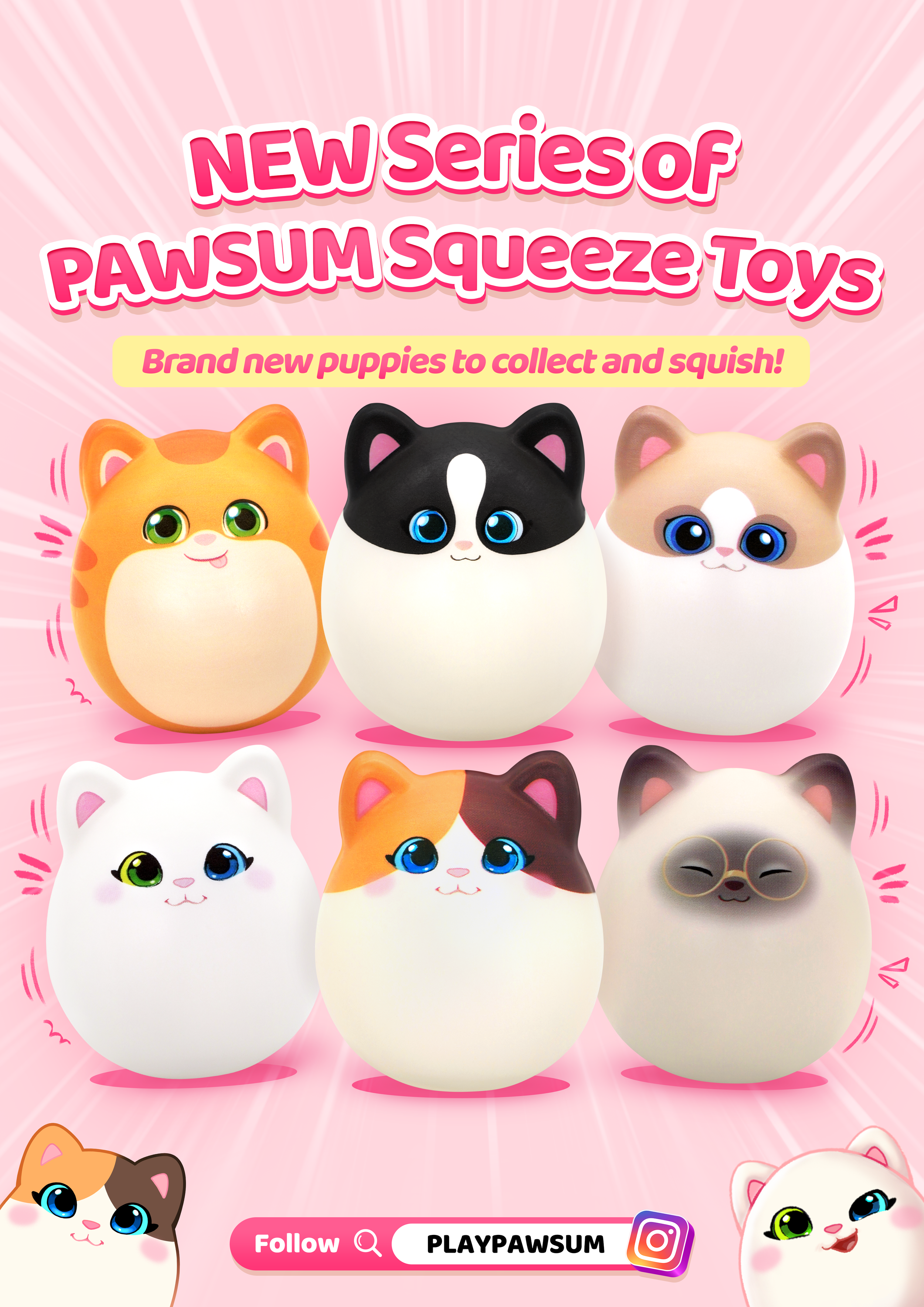 SqueezeePets Toys - Cats (6 breeds to choose from)