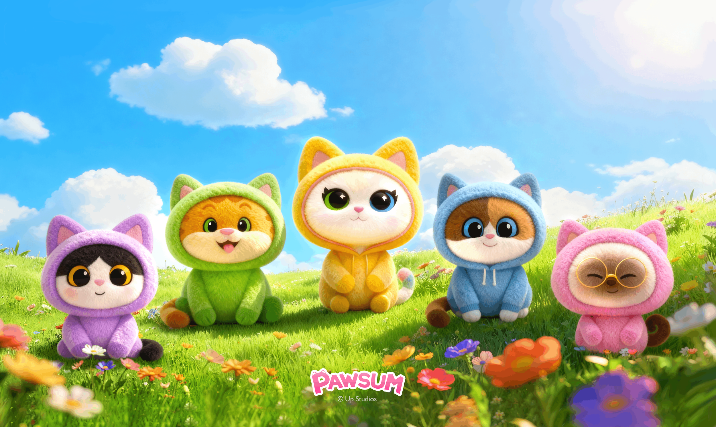 PAWSUM Playmat - Mushroom Cats