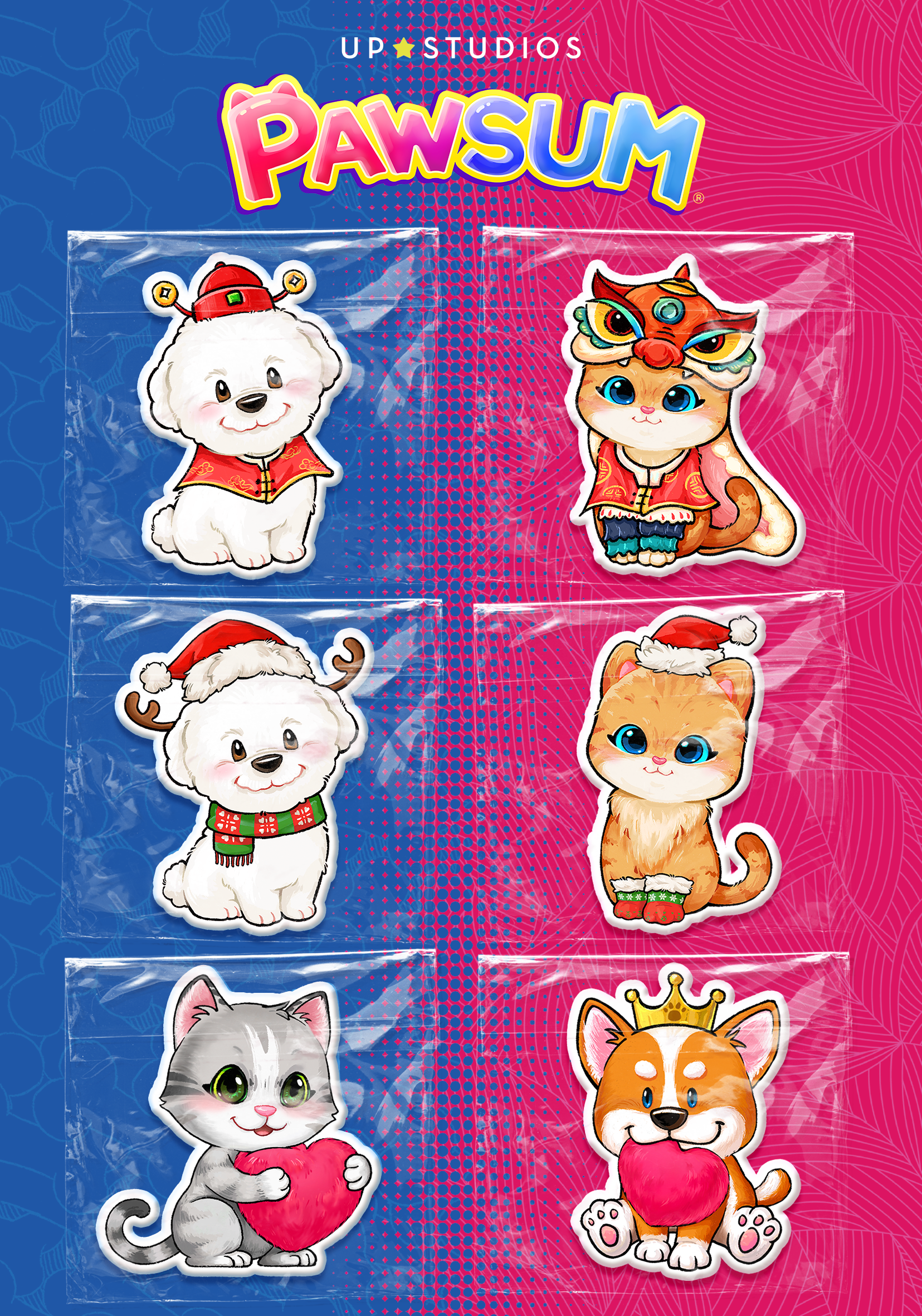 PAWSUM Fridge Magnets - CNY & Xmas edition
