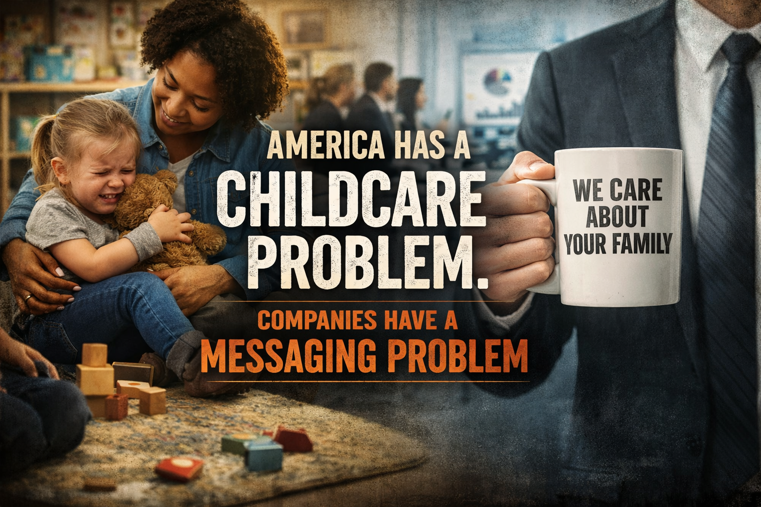America’s childcare problem, meets corporate America’s messaging problem.