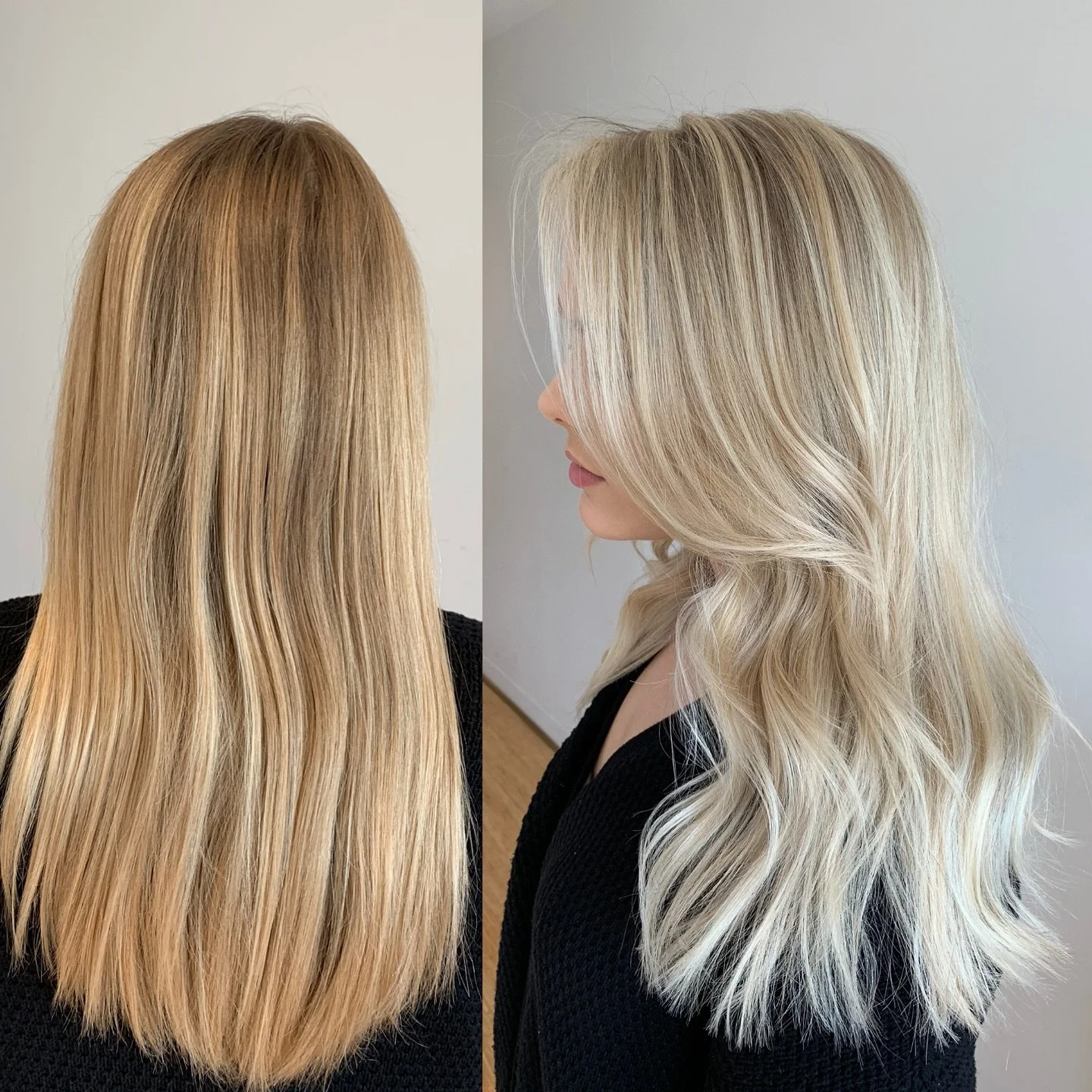 ✨Stunning before &amp; after transformation 
Beautiful soft creamy blonde tones #bestblondesmelbourne #blondespecialistmelbourne #blondehairmelbourne #blondebalayagemelbourne #southmelbournehairdresser