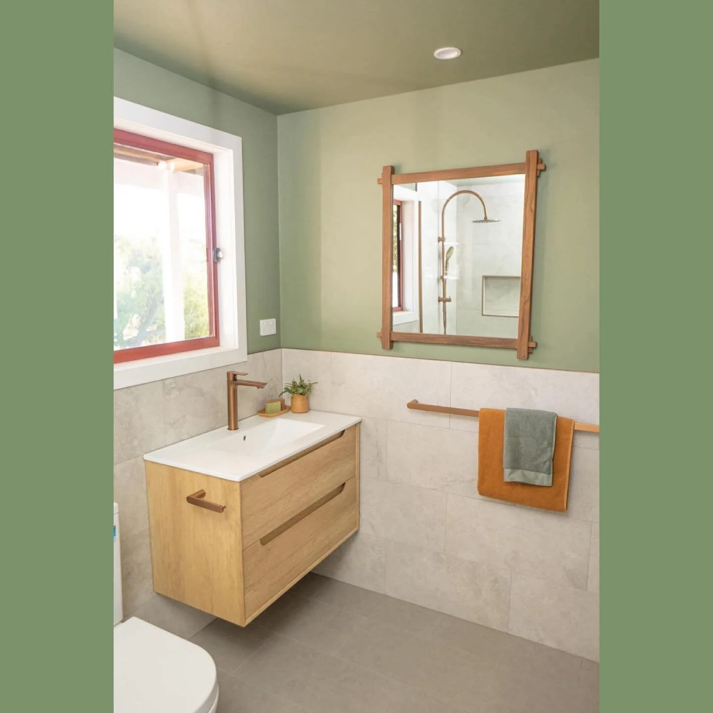 New Completion: O&rsquo;Hara

Fresh, calm, and built to last. ✨
This ensuite combines warm timber tones, brushed copper fittings, and soft natural tiles to create a space that feels both modern and timeless. Thoughtful details like the floating vanit