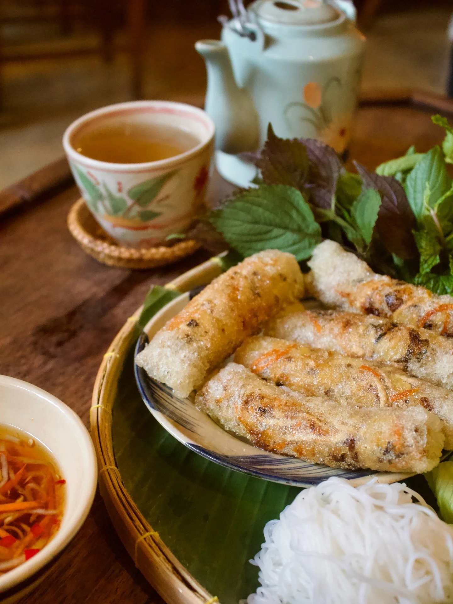 Michelin Guide recommended authentic Vietnamese cuisine in the heart of Bangkok

What we ordered;
🥖 Egg &amp; Chicken Banh Mi 
🥢 Fried Spring Rolls 
🍜 Pho Ga 
🥗 Lotus Root Salad 
🫖 Artichoke Tea 

Thoughtfully prepared dishes, warm hospitality a