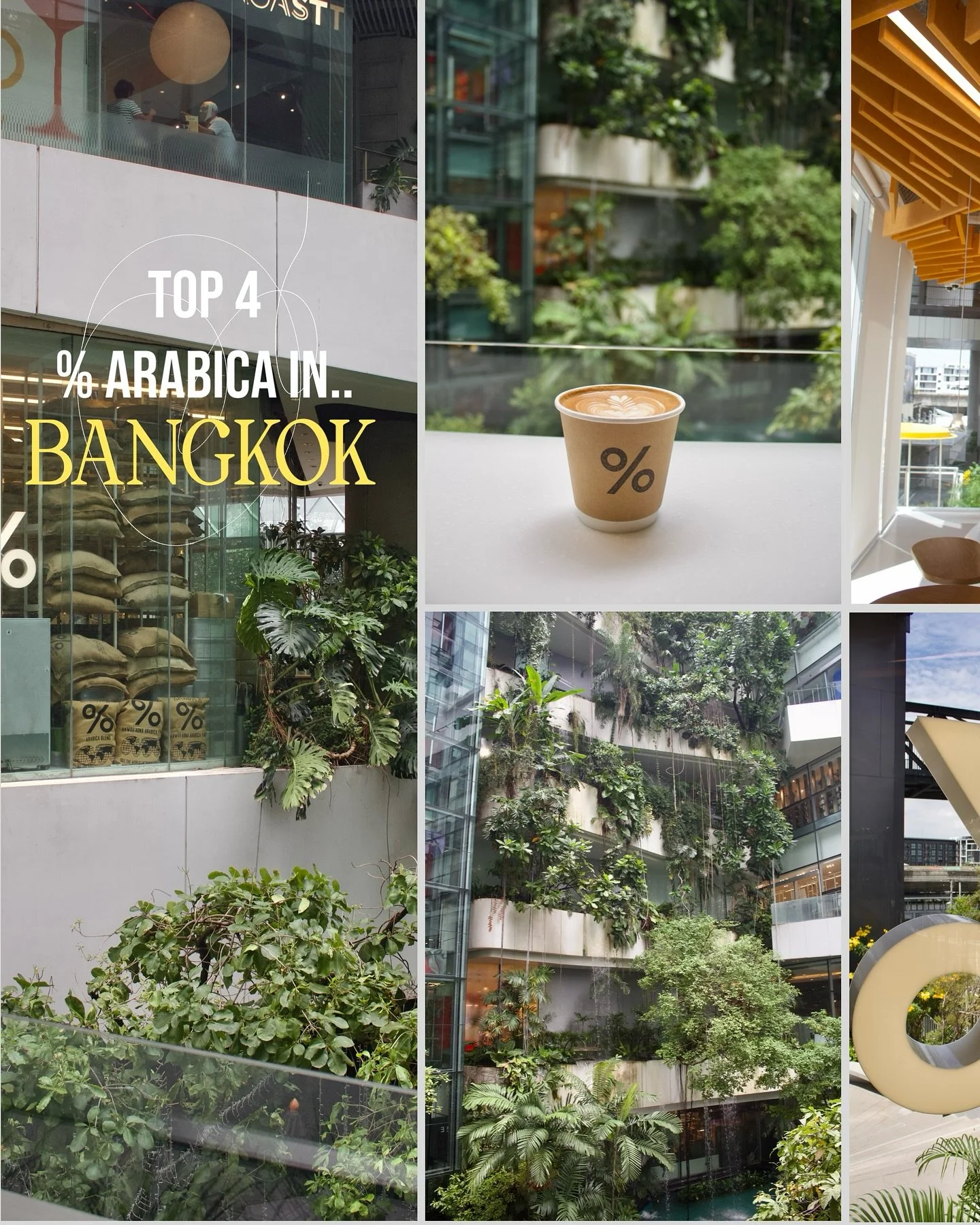 Exploring @arabica.thailand in Bangkok ☕🇹🇭

Here are my top 4 locations, each offering exceptional coffee and a unique setting 🍃 

% Arabica EmQuartier &ndash; Nestled in the heart of Sukhumvit, perfect for a coffee break while shopping in EmQuart
