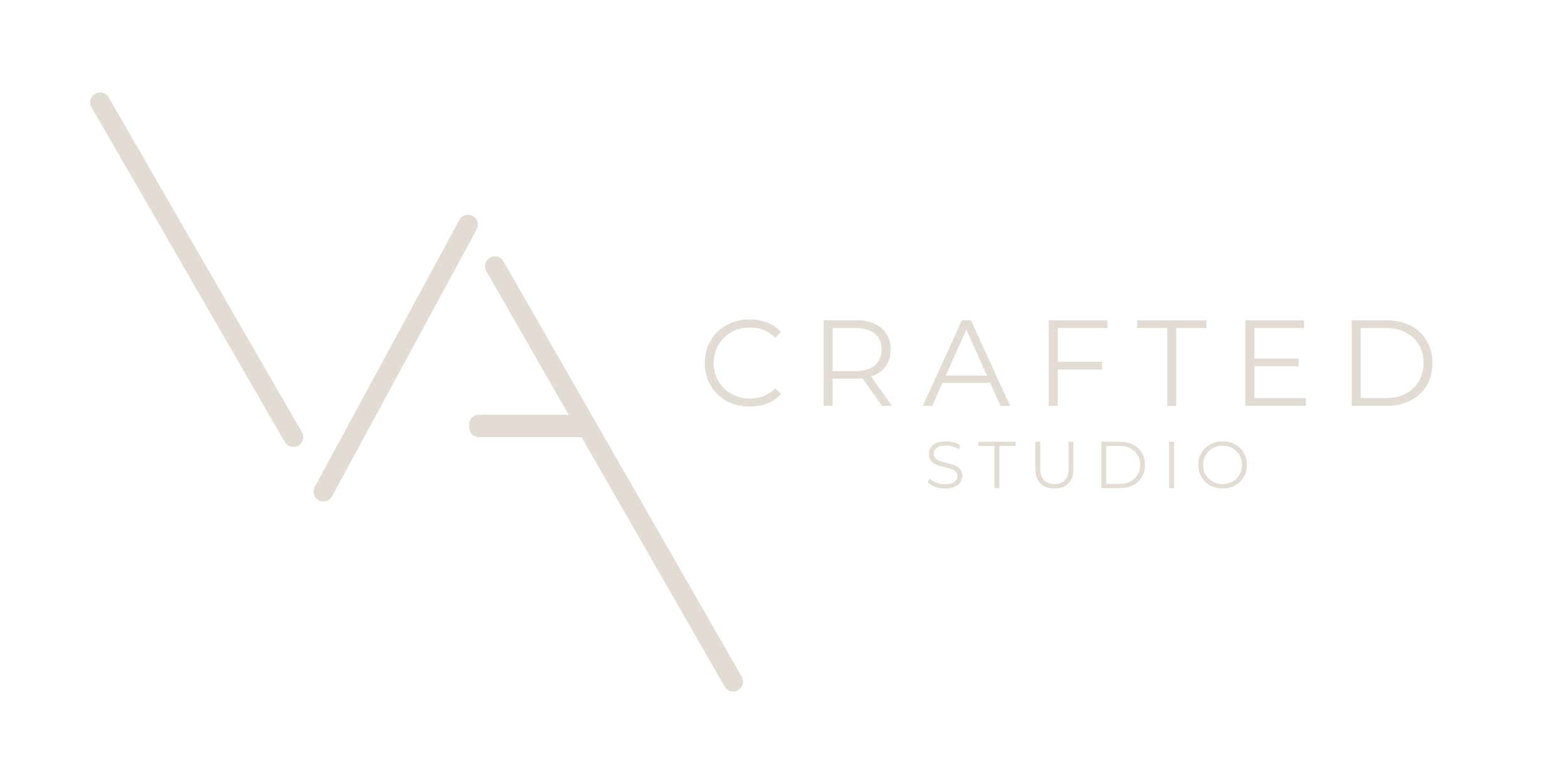 Logo for VA Crafted Studio featuring stylized initials VA and the words VA Crafted Studio