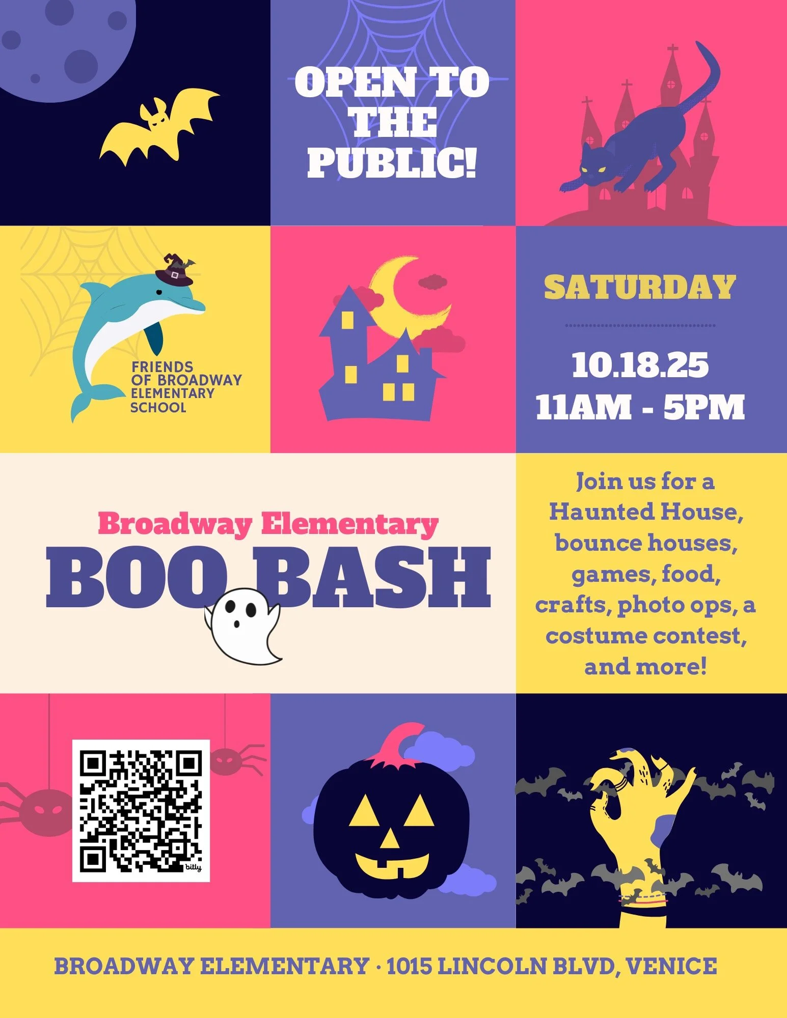 🎃👻 Get ready, Broadway! 👻🎃

Broadway Boo Bash is back! 🧡
📅 Saturday, October 18th
⏰ 11:00 AM &ndash; 5:00 PM
📍 Broadway Elementary

✨ FREE admission
✨ Open to the community
✨ Games, food, music &amp; spooky fun for all ages!
✨ Don&rsquo;t miss