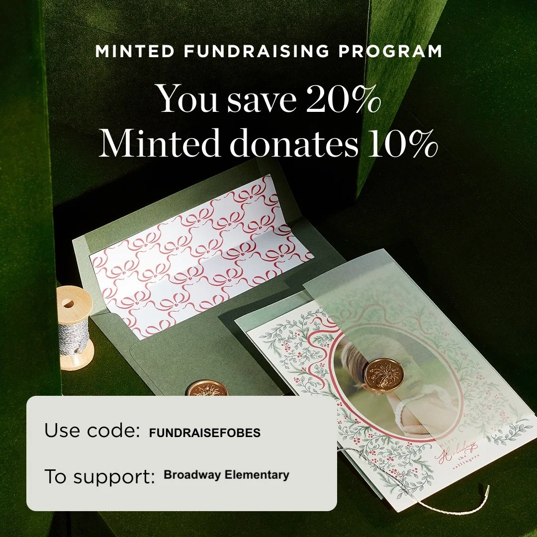 🎄✨ Holiday card season is here! ✨🎄

Order your cards through Minted and get 20% off &mdash; plus Minted donates 10% back to our school! 💚
Perfect time to spread cheer and give back! 💌