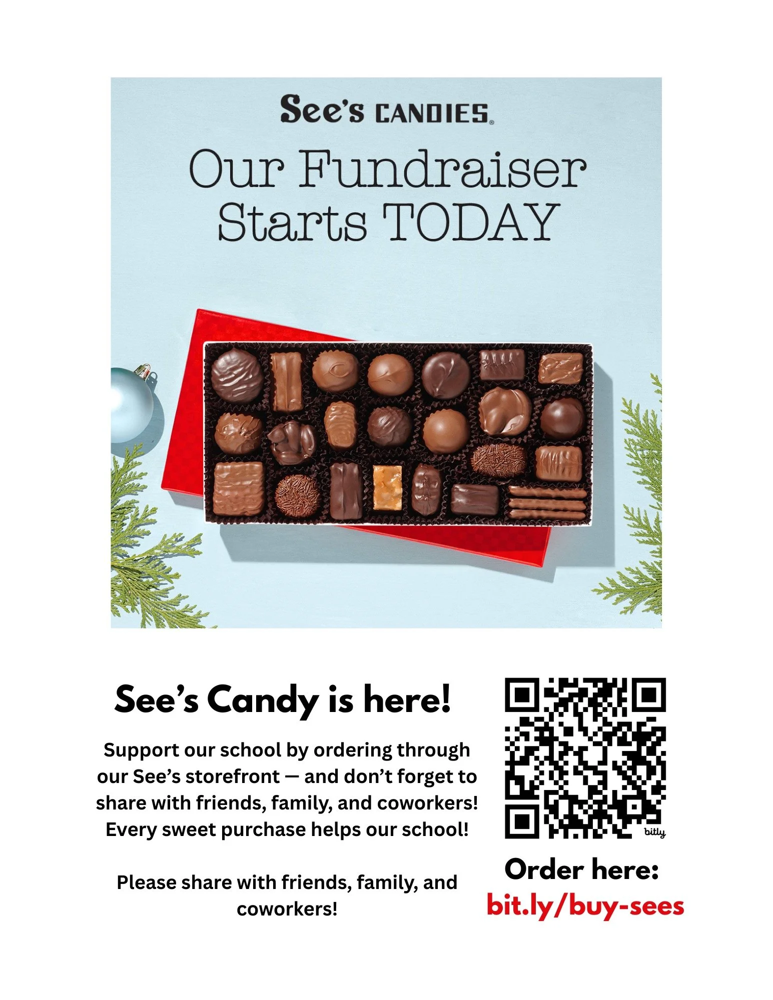 See&rsquo;s Candy is here! 🍬
Support our school by ordering through our See&rsquo;s storefront &mdash; and don&rsquo;t forget to share with friends, family, and coworkers! Every sweet purchase helps our school! 💛

👉 Order link in bio. 
Please shar