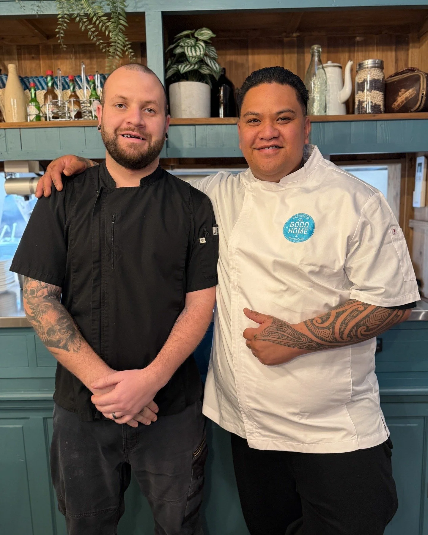 Meet Lyall and Kyle - your local Chefs at @goodhomepukekohe 

Q: If the vibe in the kitchen had a soundtrack, what would it be?

🗨️L: 'Congratulations' - Post Malone

🗨️K: Definitely has to be 'Back in Black' by ACDC ⚡

Q: How long have you each be