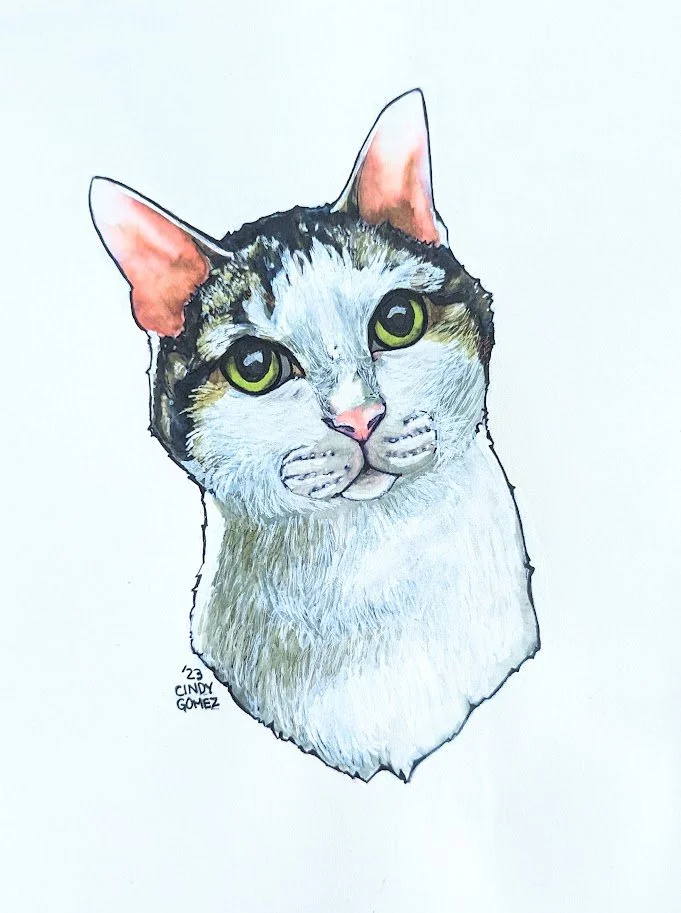 Pet Portrait-Colored Ink