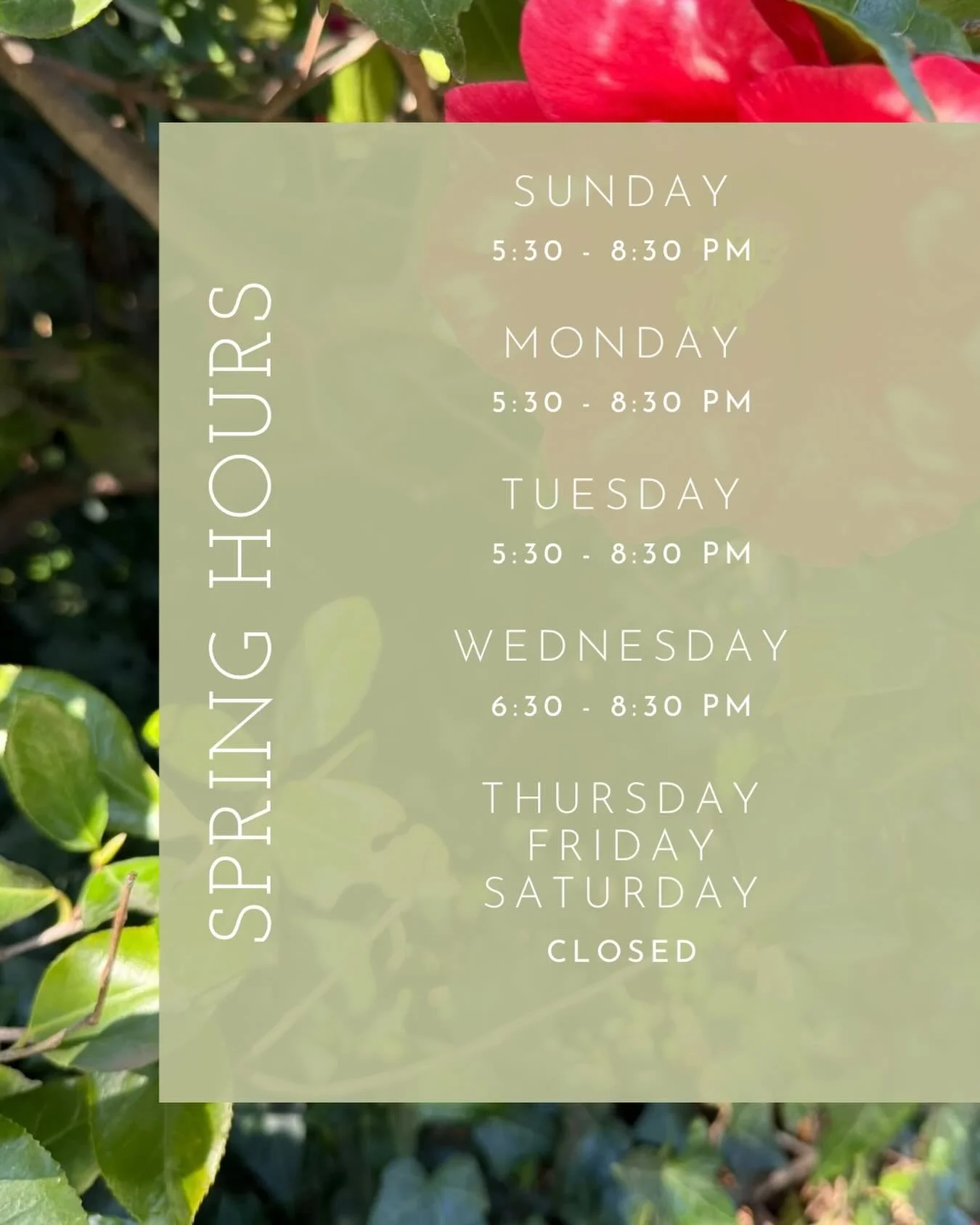 New season, new hours. Now open on Sundays!
Also open after clinic hours on Wednesdays&mdash;follow your acupuncture treatment with a massage! Book online or text (530) 961-6133 to schedule your appointment today.

#ChicoMassage #MassageTherapy #Chic