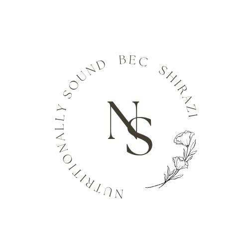 Logo with the text 'N’S' in the center, surrounded by a circle that reads 'Nutritionally Sound BEC Shirazi.'
