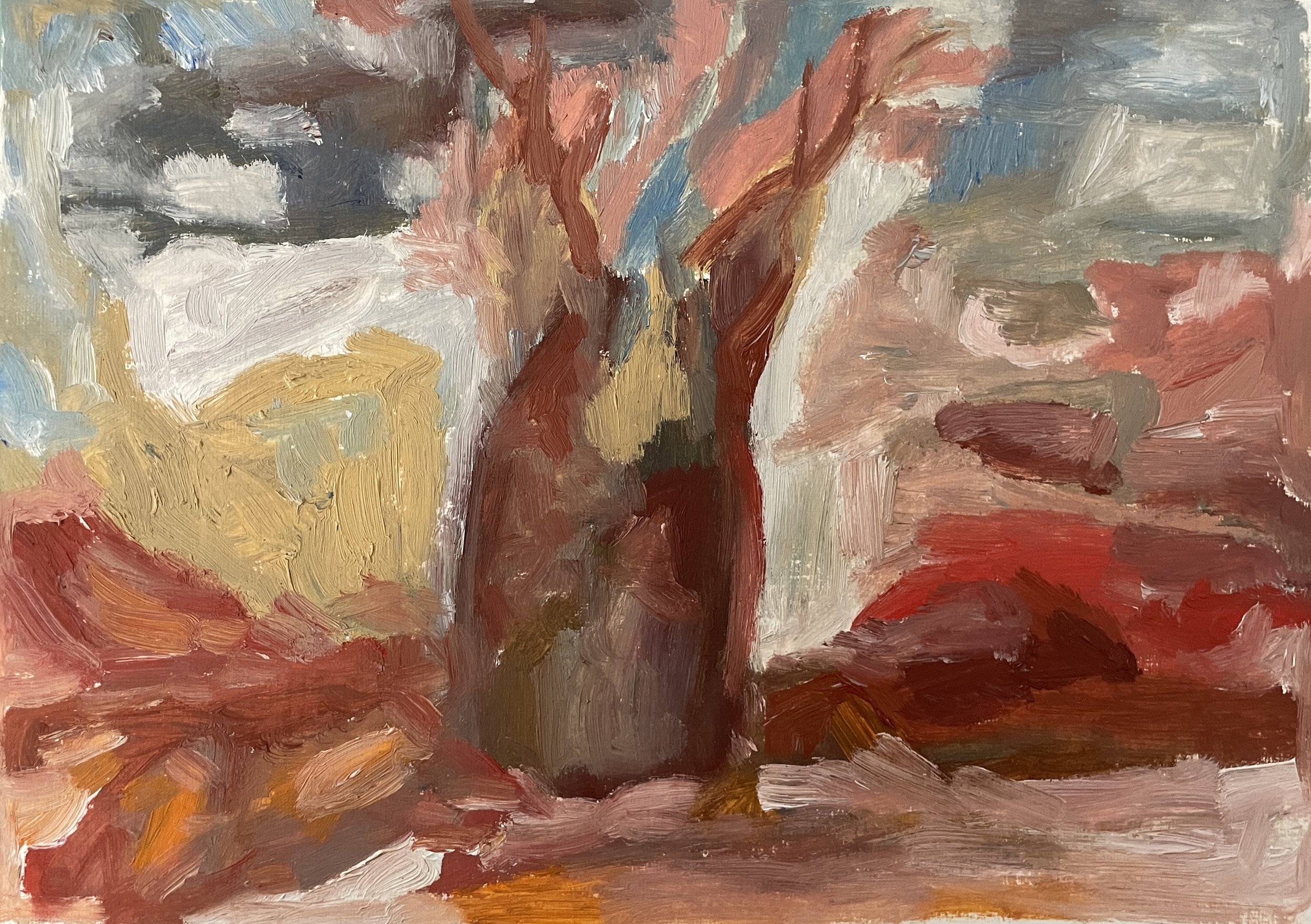 Boab. 2024. Oil paint on oil paper. Image courtesy of the artist.