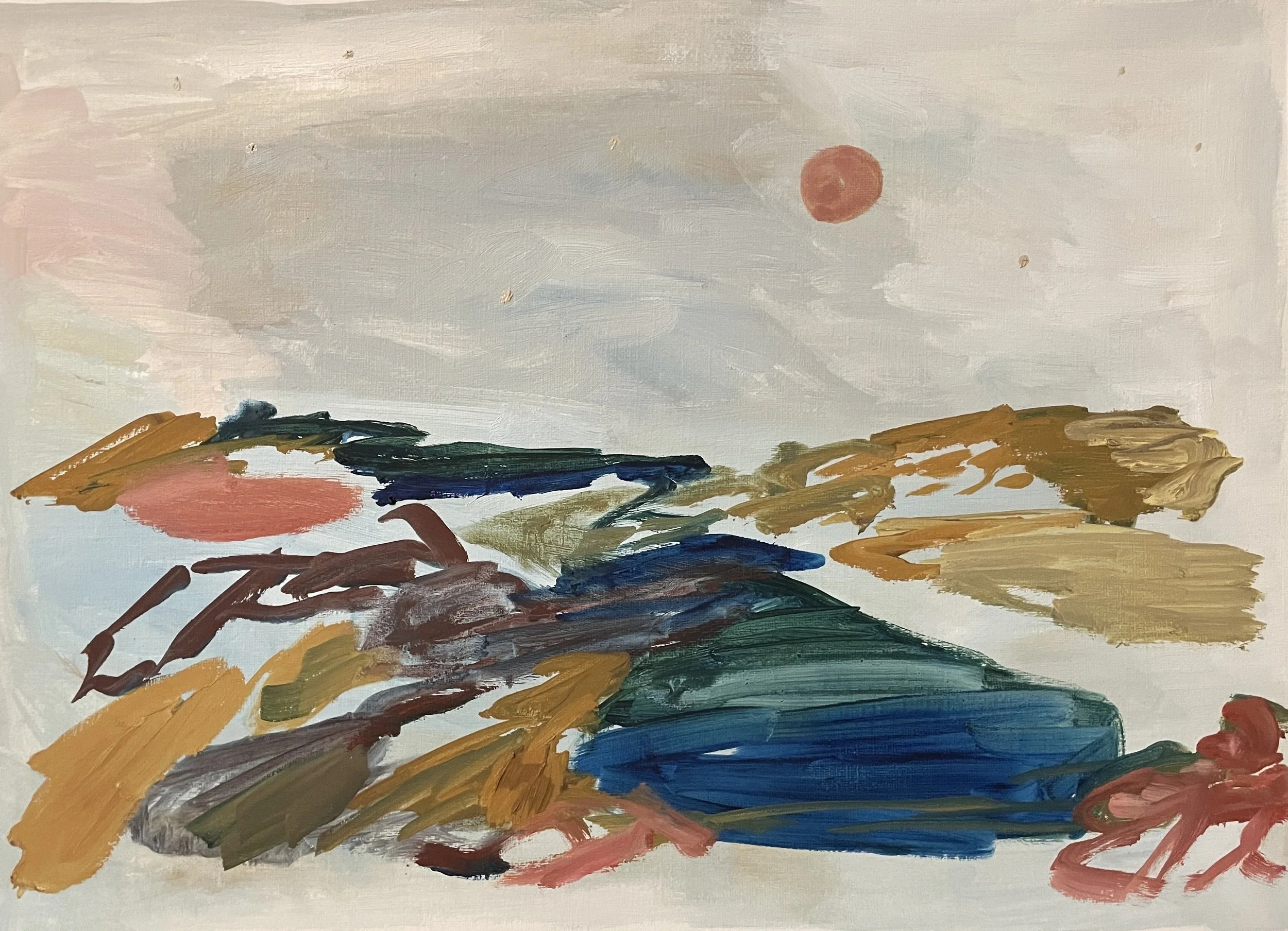 Moonrise. 2025. Oil paint on oil paper. Image courtesy of the artist.