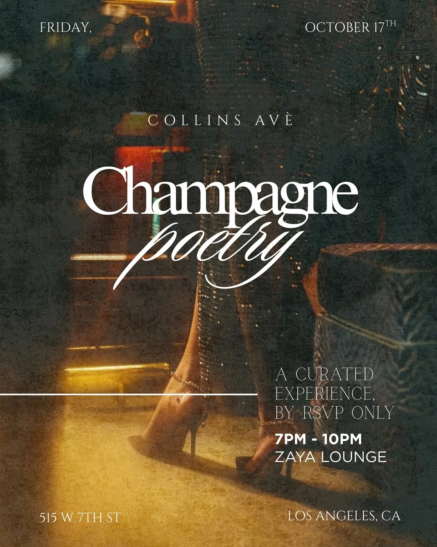 Where are all the champagne lovers? 🍾
Champagne Poetry THIS FRIDAY at Zaya. A curated evening in collaboration with @collinsave__ — where elegance meets intention.
✨Enjoy a complimentary rosé tasting on arrival, signature cocktails, an