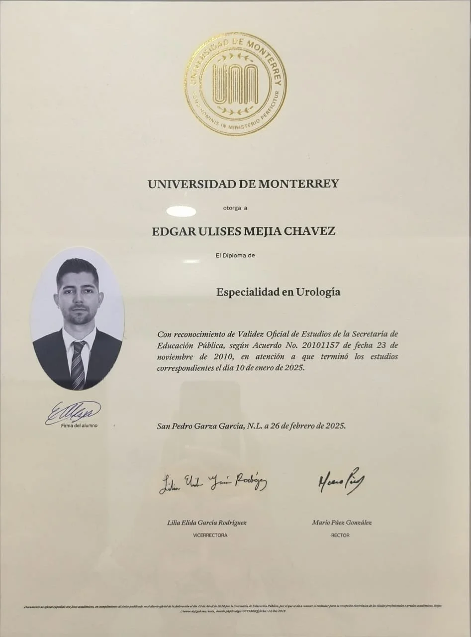 Especialidad en urología de la Universidad de Monterrey