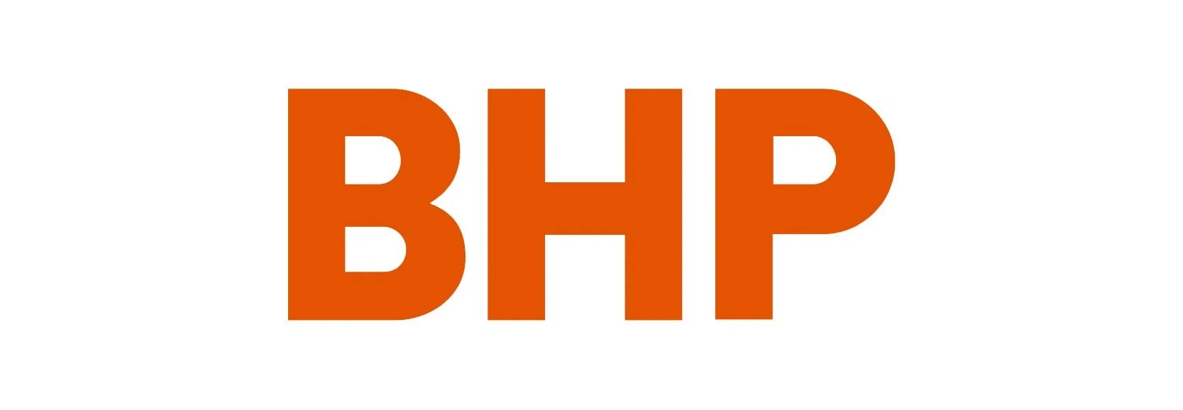 The Nipper Store Website: The word 'BHP' in large, bold, orange letters on a white background.